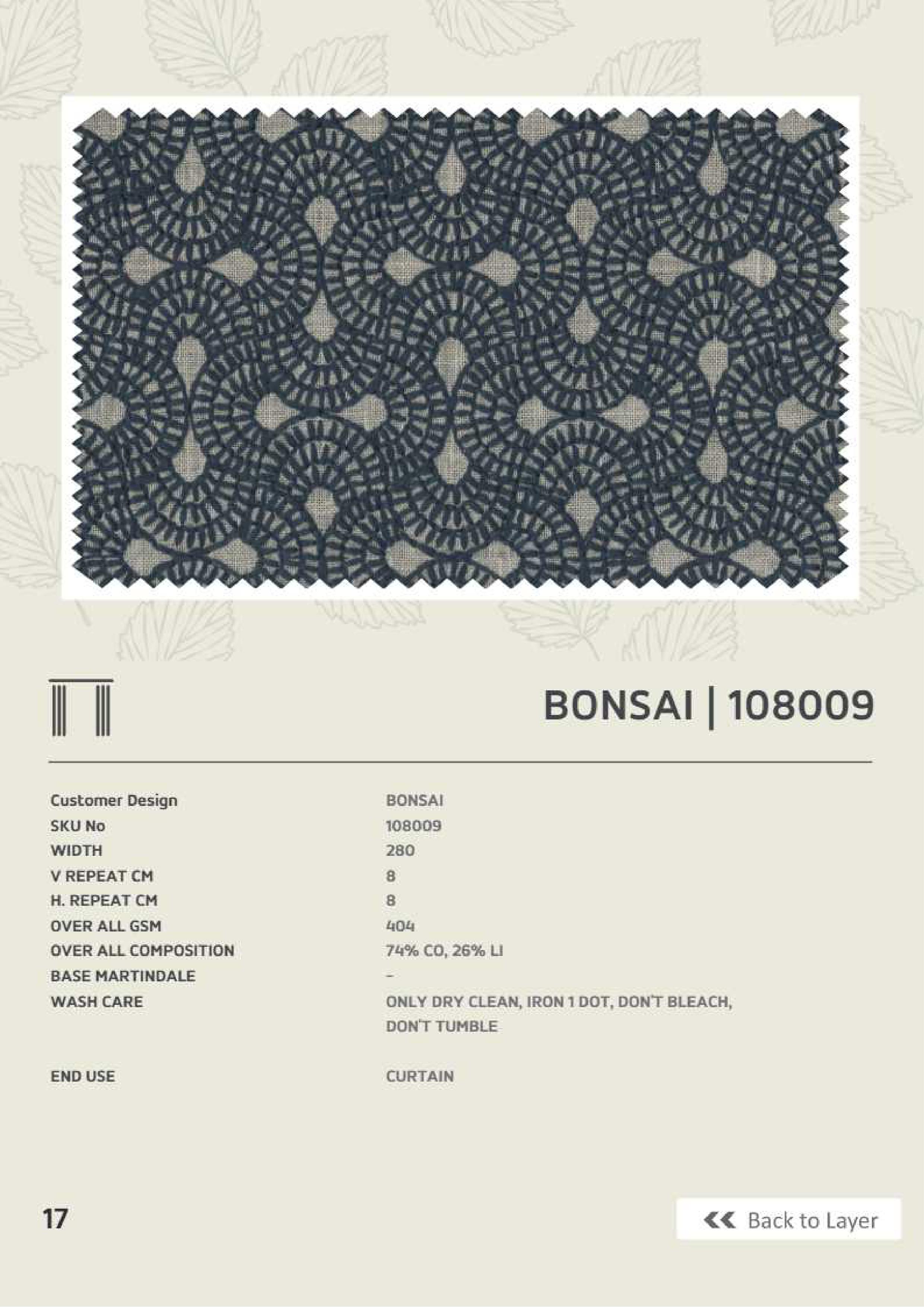 Butikku Winners Bonsai 108009 Linen Fabric - Premium Quality