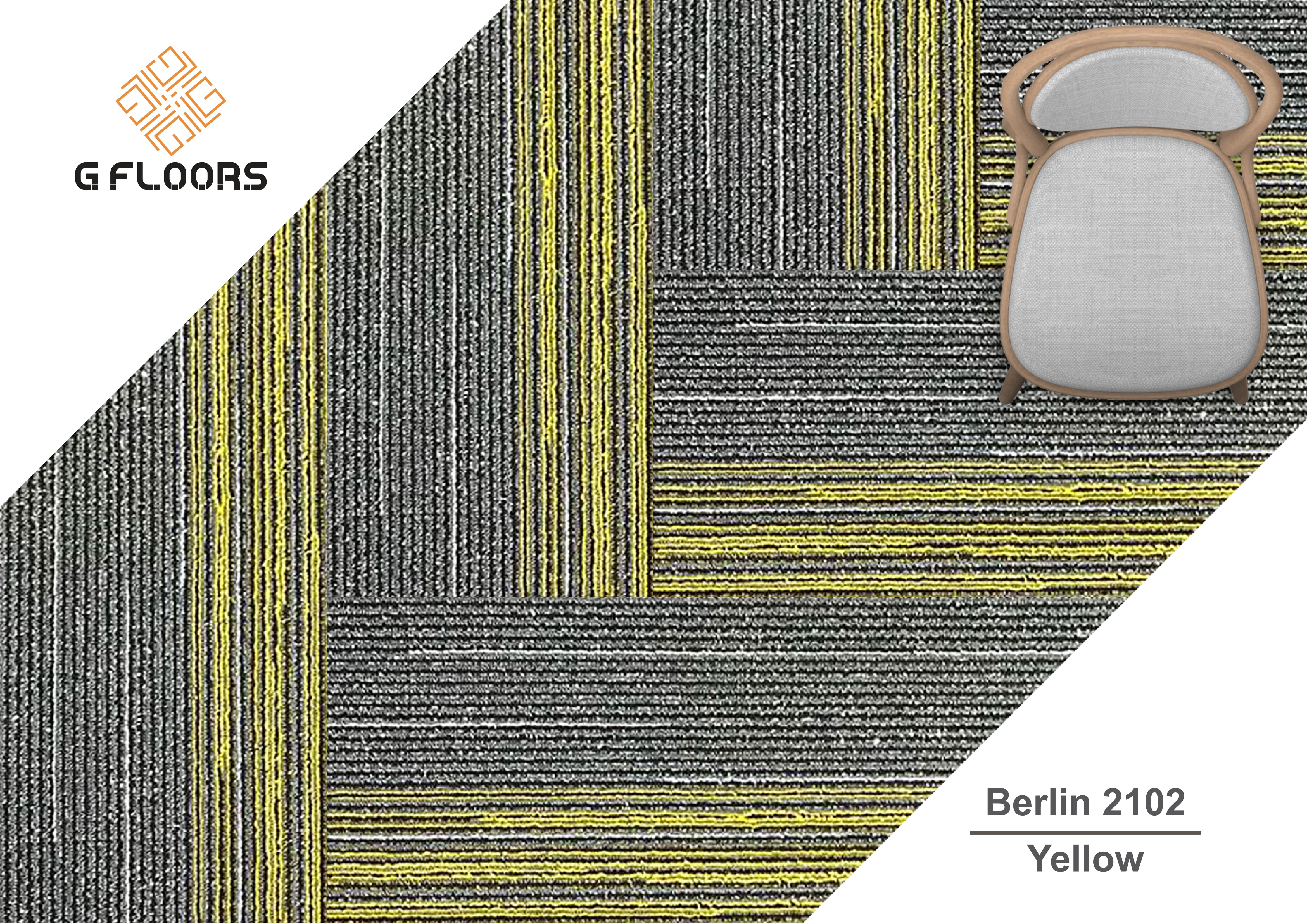 Berlin Carpet Planks 2102-Yellow | Stylish Flooring Solution