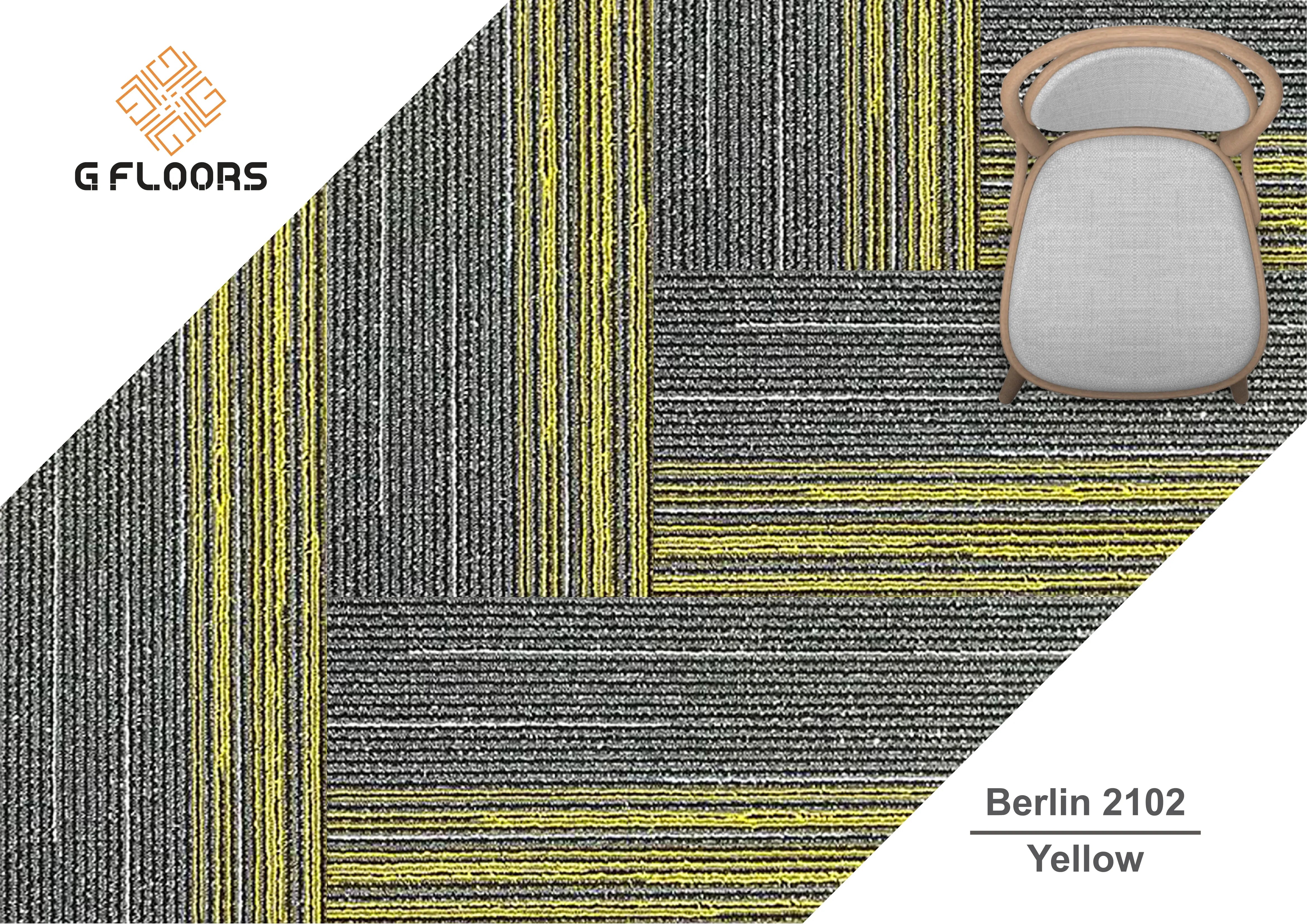 Berlin Carpet Planks 2102-Yellow | Stylish Flooring Solution