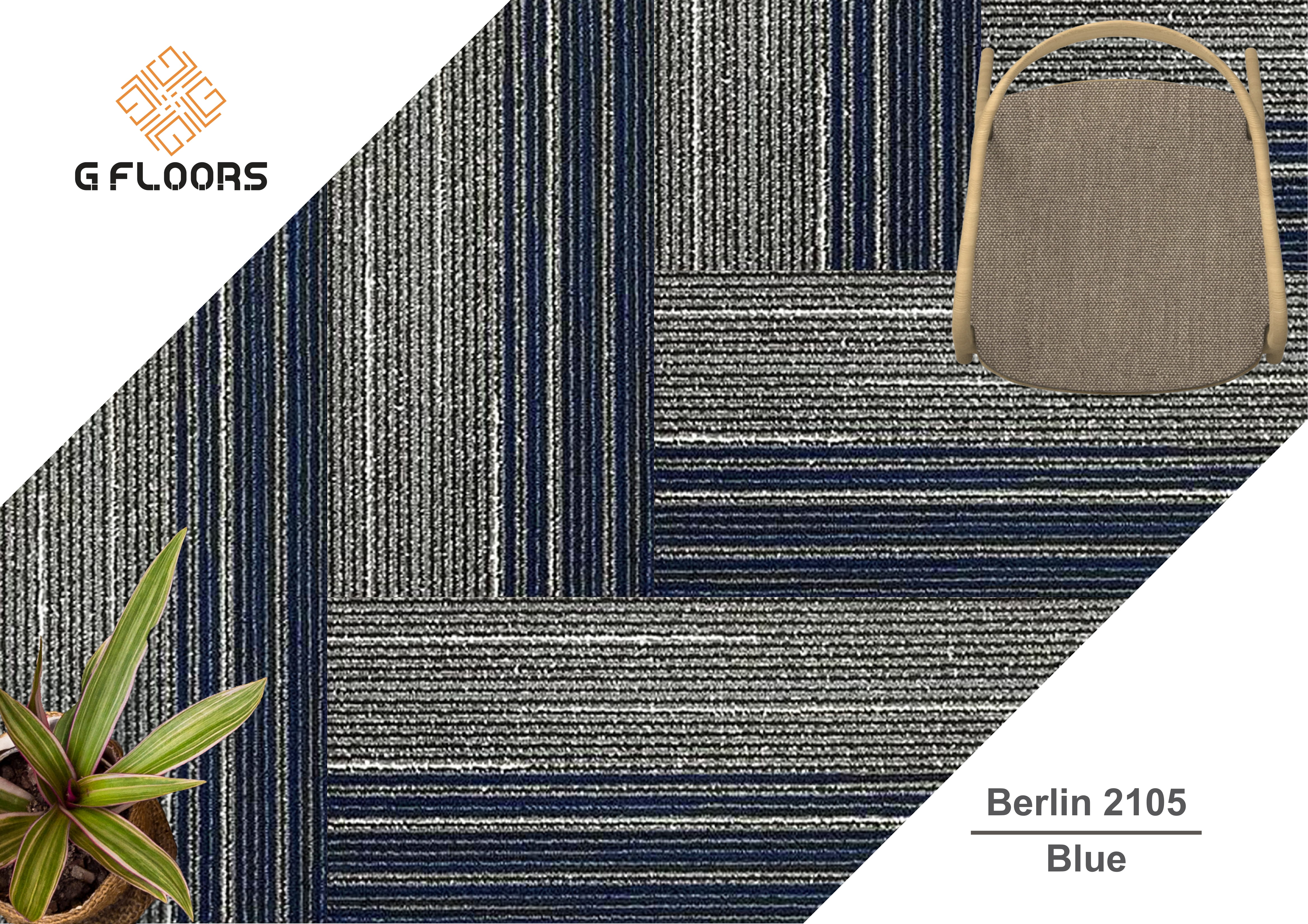 Berlin Carpet Planks 2105-Blue – Stylish Floor Covering