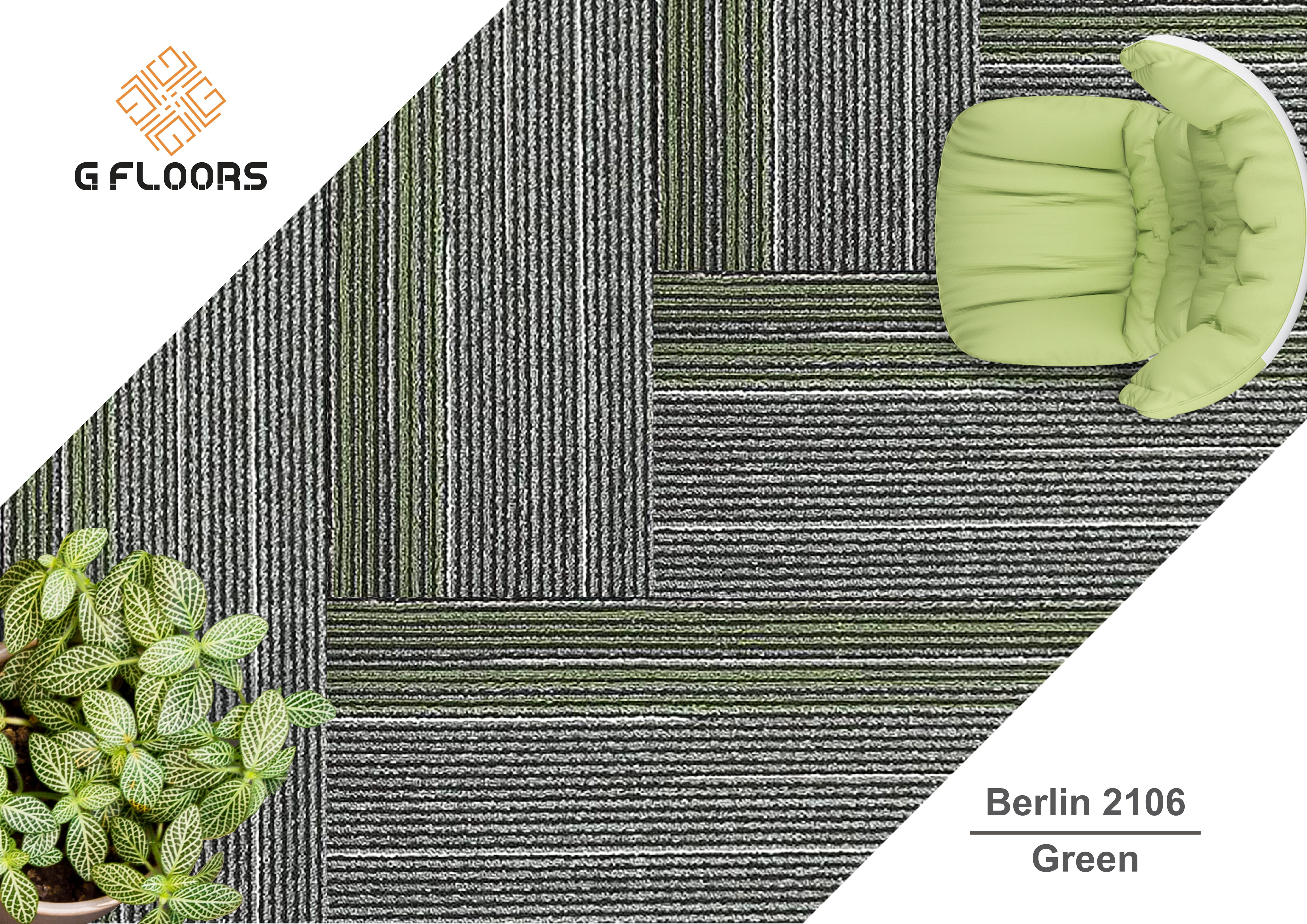 Berlin Carpet Planks 2106-Green | Premium Flooring Solution