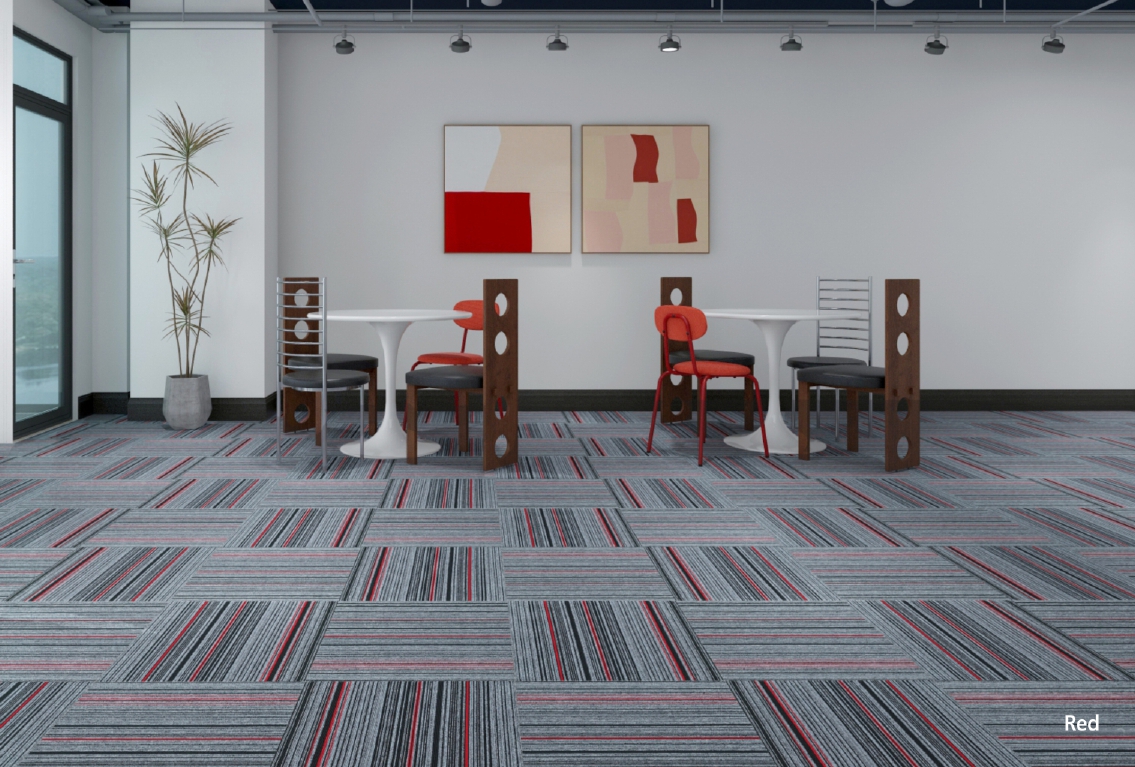 Red Blink Excel Import Carpet Tile - Durable & Stylish