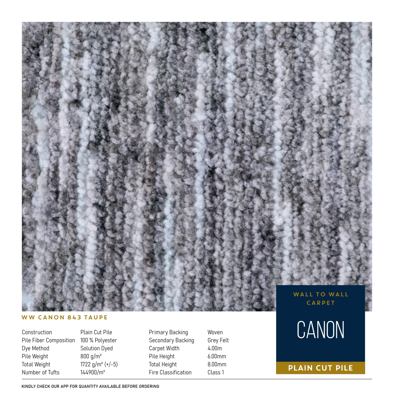 WW Canon  843 Taupe Carpet Tile – Stylish & Durable