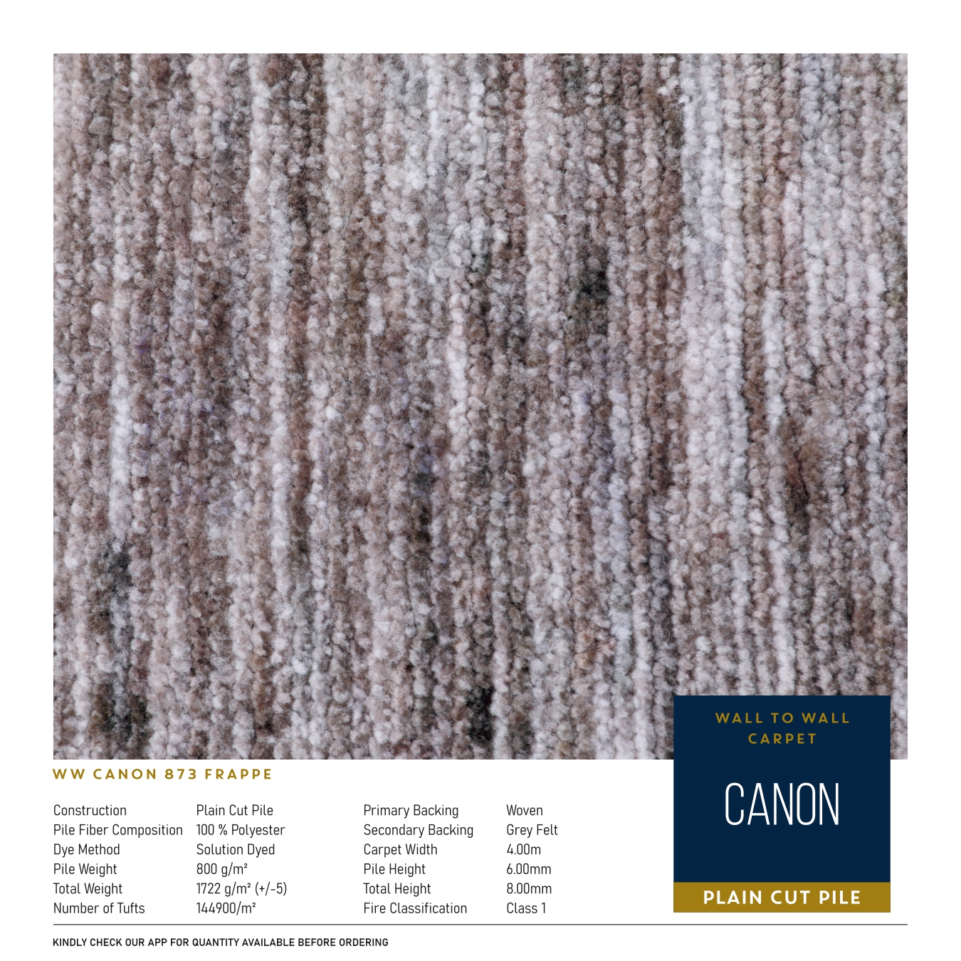 WW Canon  873 Frappe Carpet Tile – Stylish & Durable