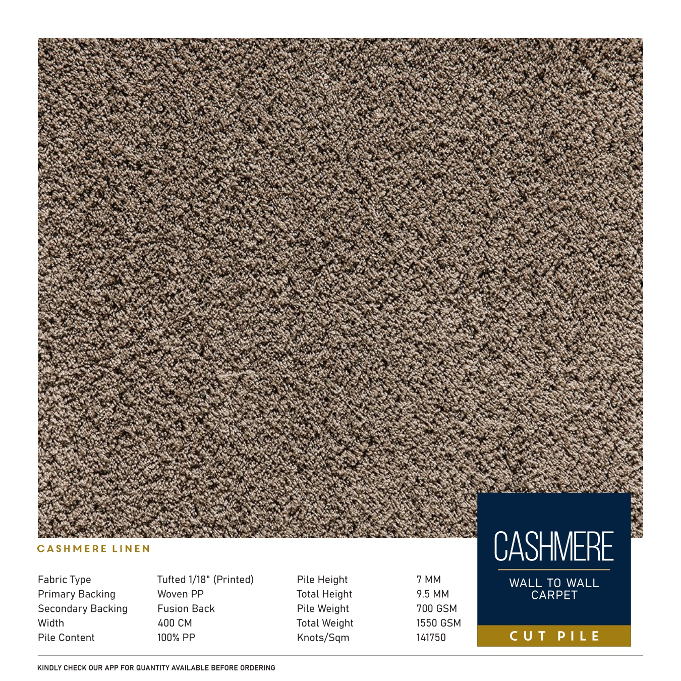 Cashmere Linen Carpet Tile – Stylish & Durable