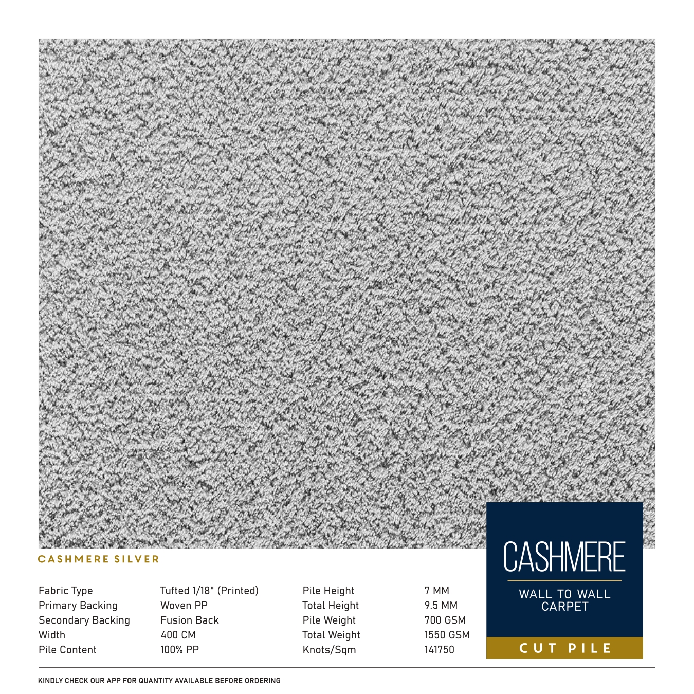 Cashmere Silver Carpet Tile – Stylish & Durable