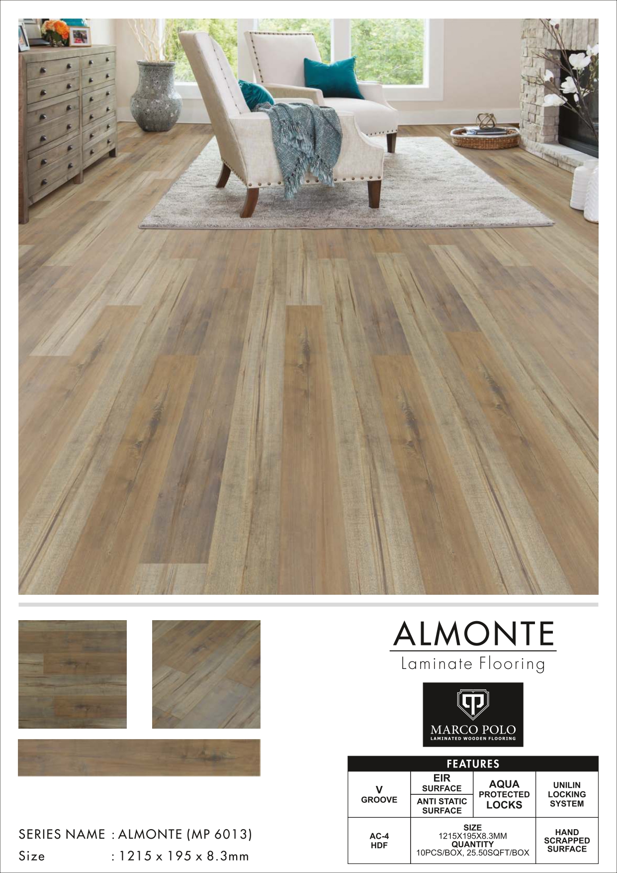 Almonte  MP6013 Marcopolo Laminate Wooden Flooring