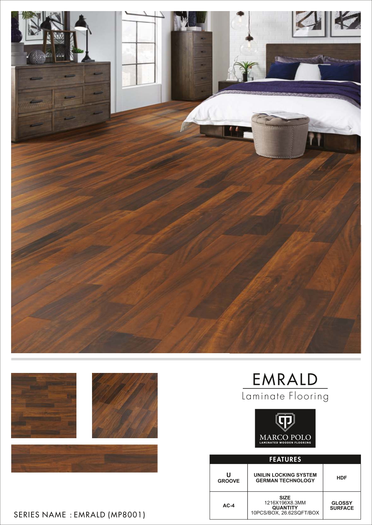 Emrald  MP8001 Marcopolo Laminate Wooden Flooring