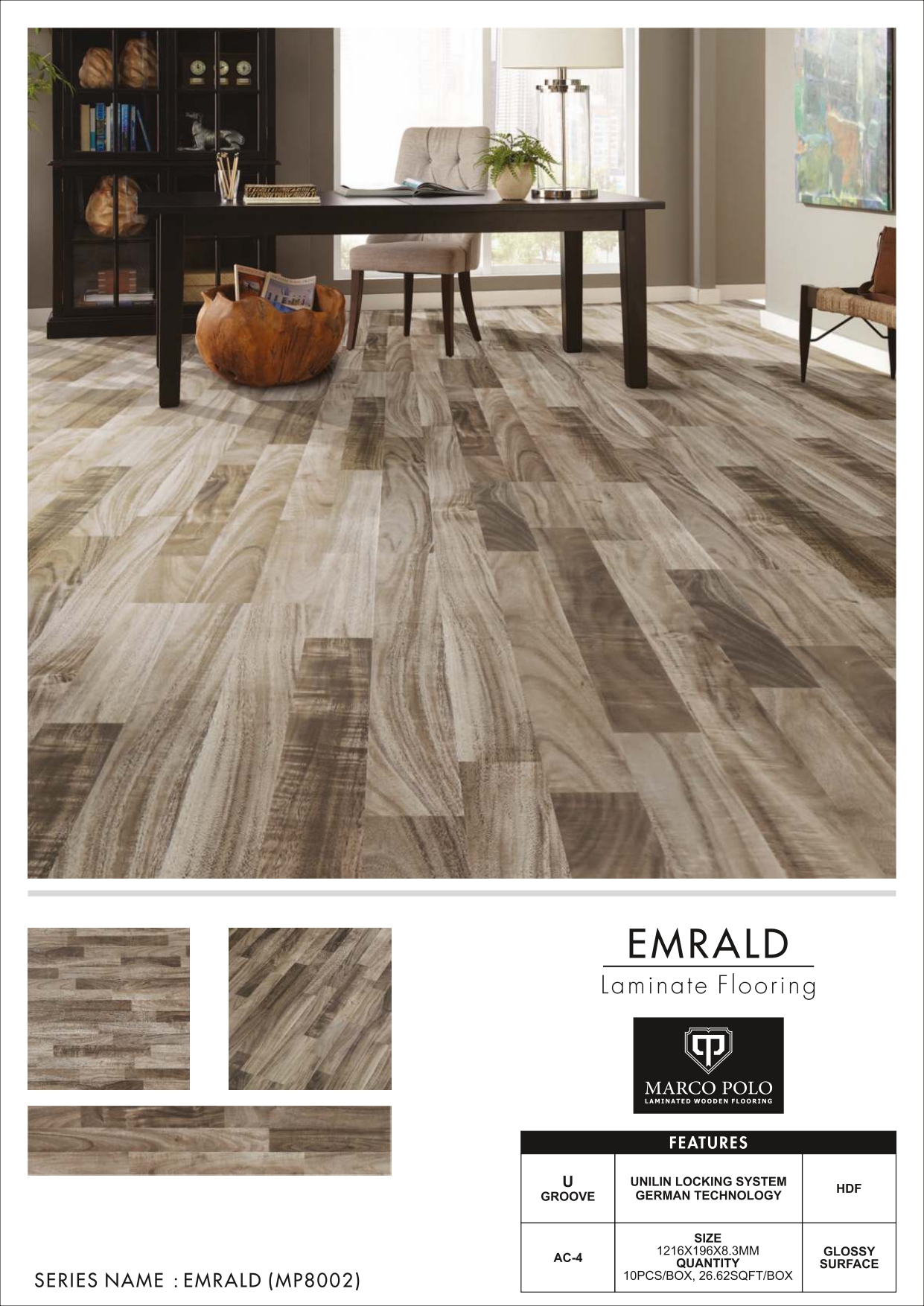 Emrald  MP8002 Marcopolo Laminate Wooden Flooring