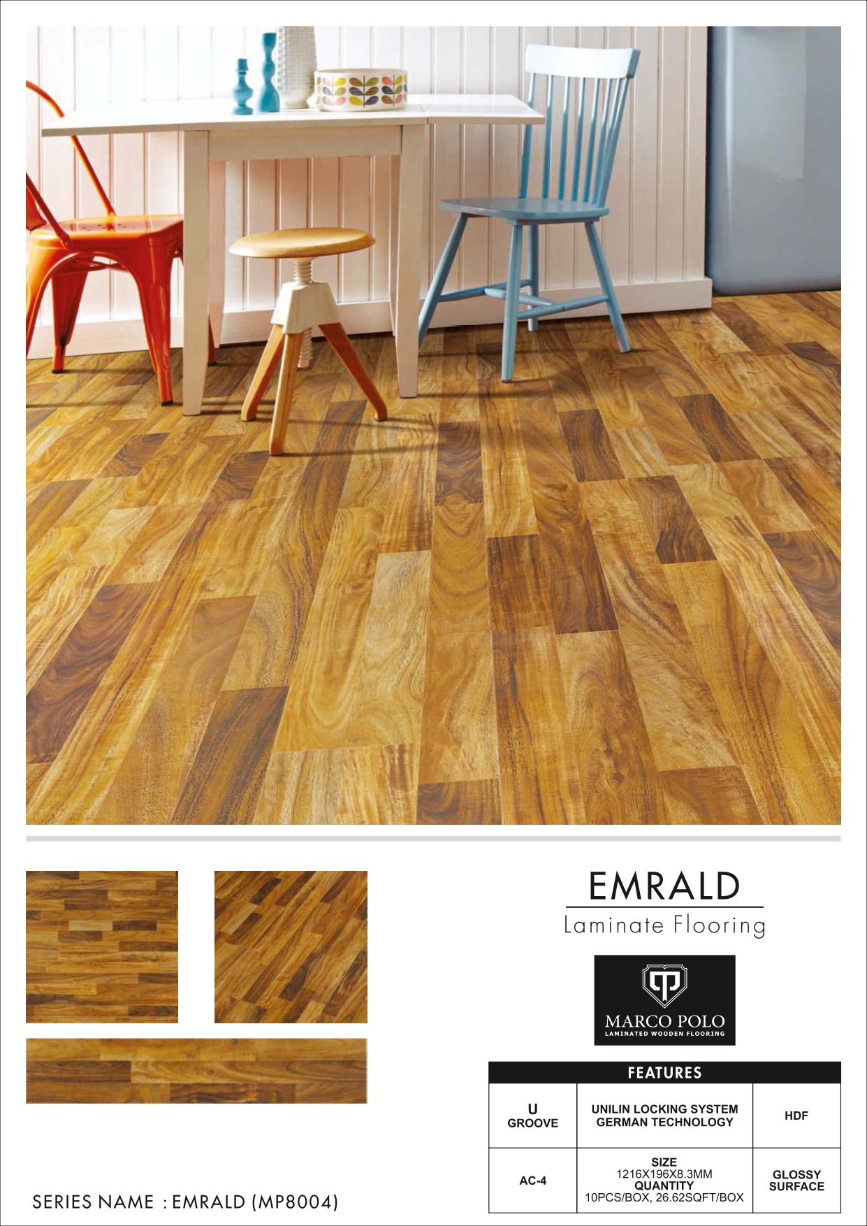 Emrald  MP8004 Marcopolo Laminate Wooden Flooring