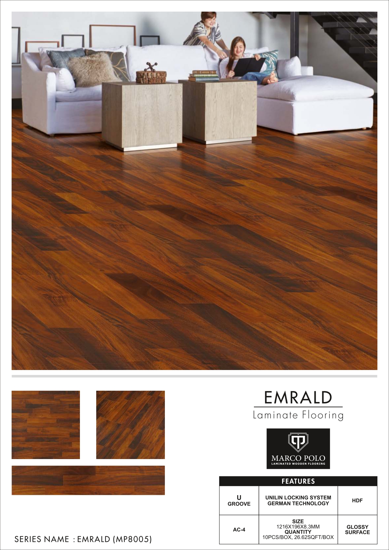 Emrald  MP8005 Marcopolo Laminate Wooden Flooring