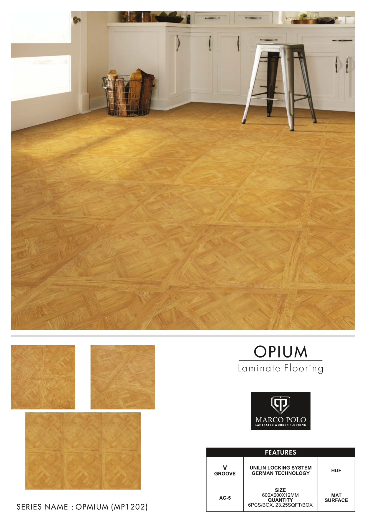 600x600 Opium MP1202 Marcopolo Laminate Wooden Flooring