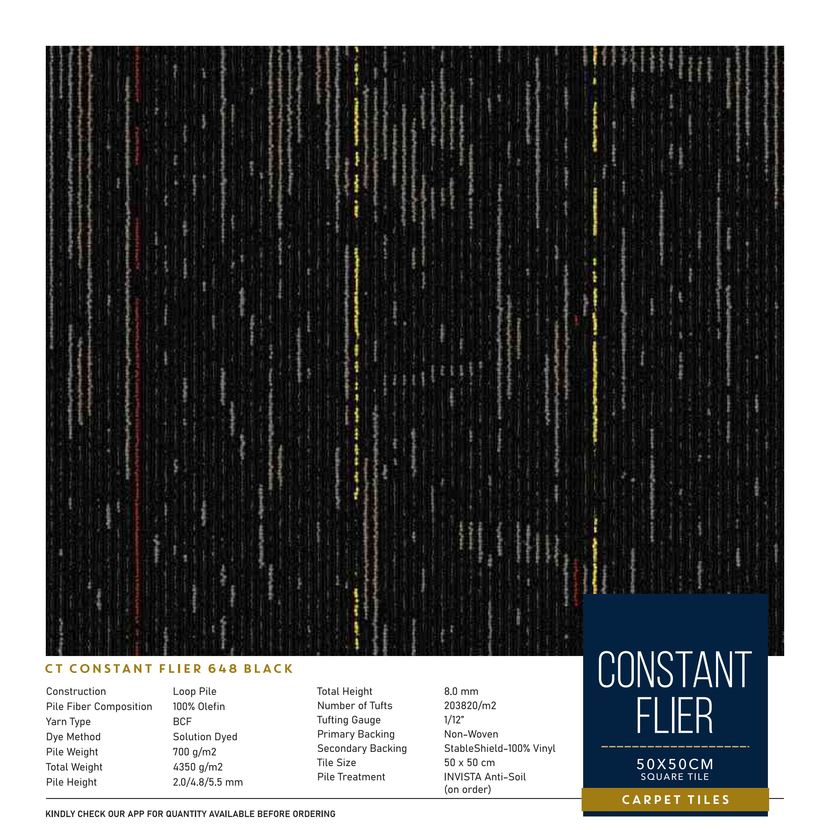 Constant Flier 648 Black Carpet Tile – Divine Design