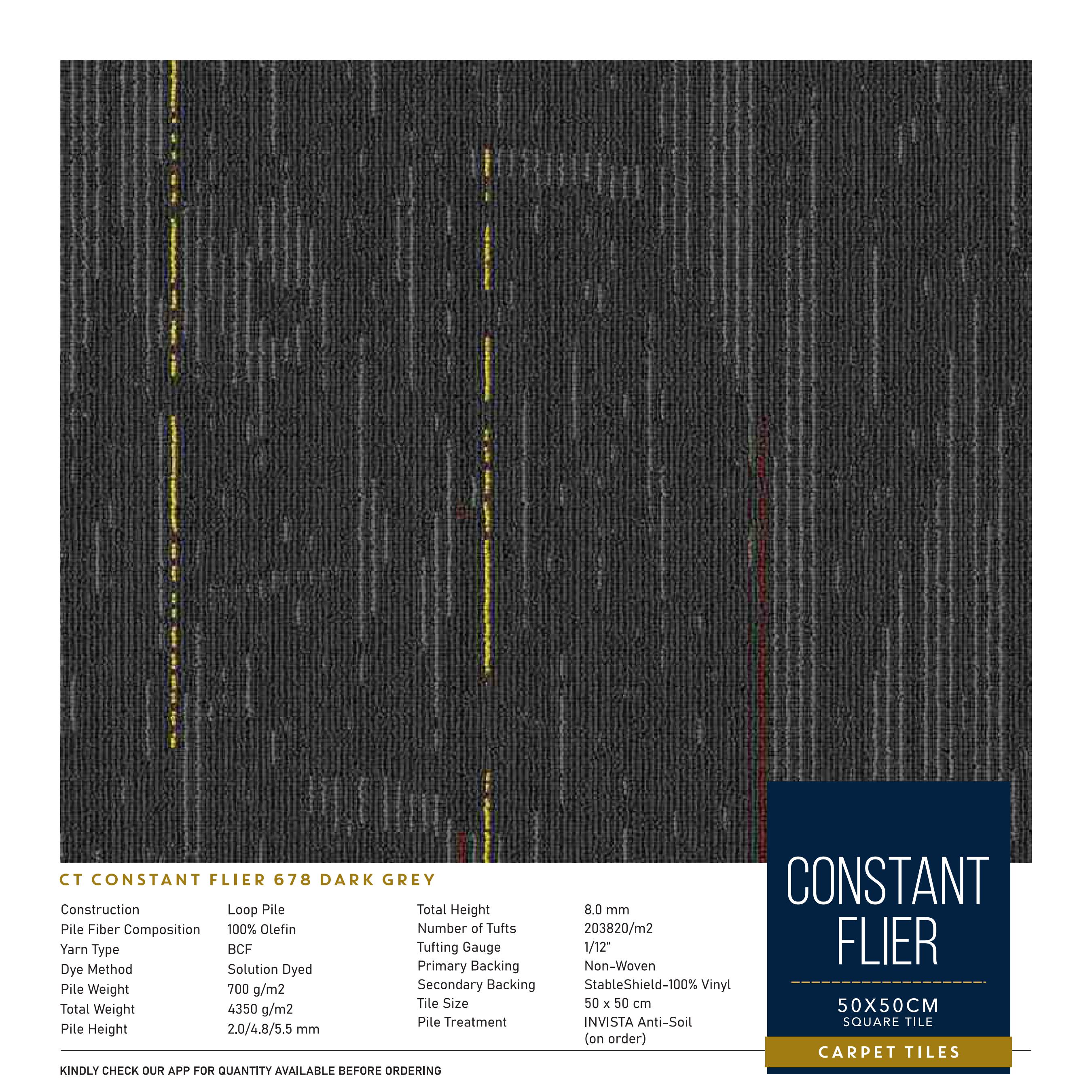 Constant Flier 678 Dark Grey Carpet Tile – Divine Design