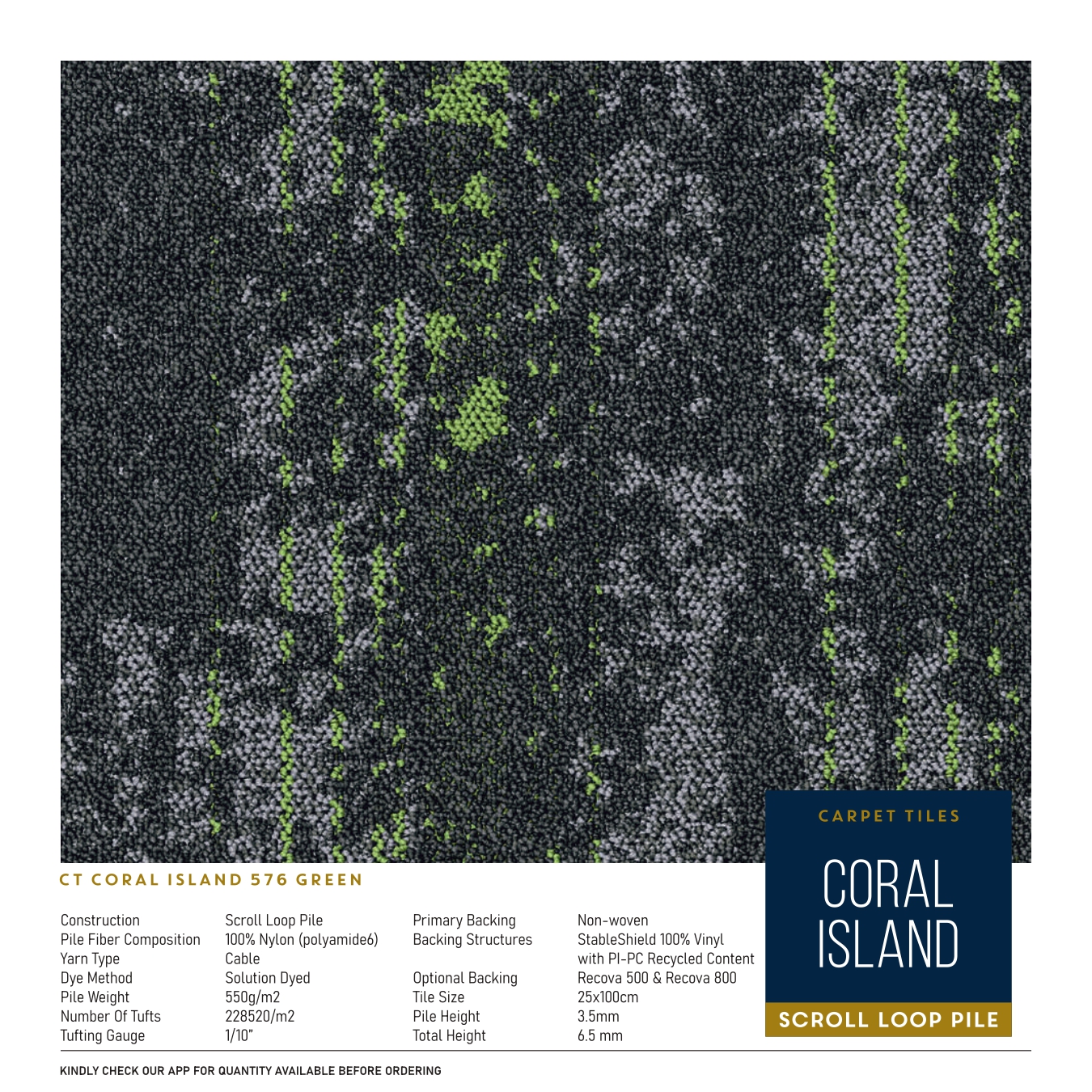 Coral Island 576 Green Carpet Tile – Divine Design