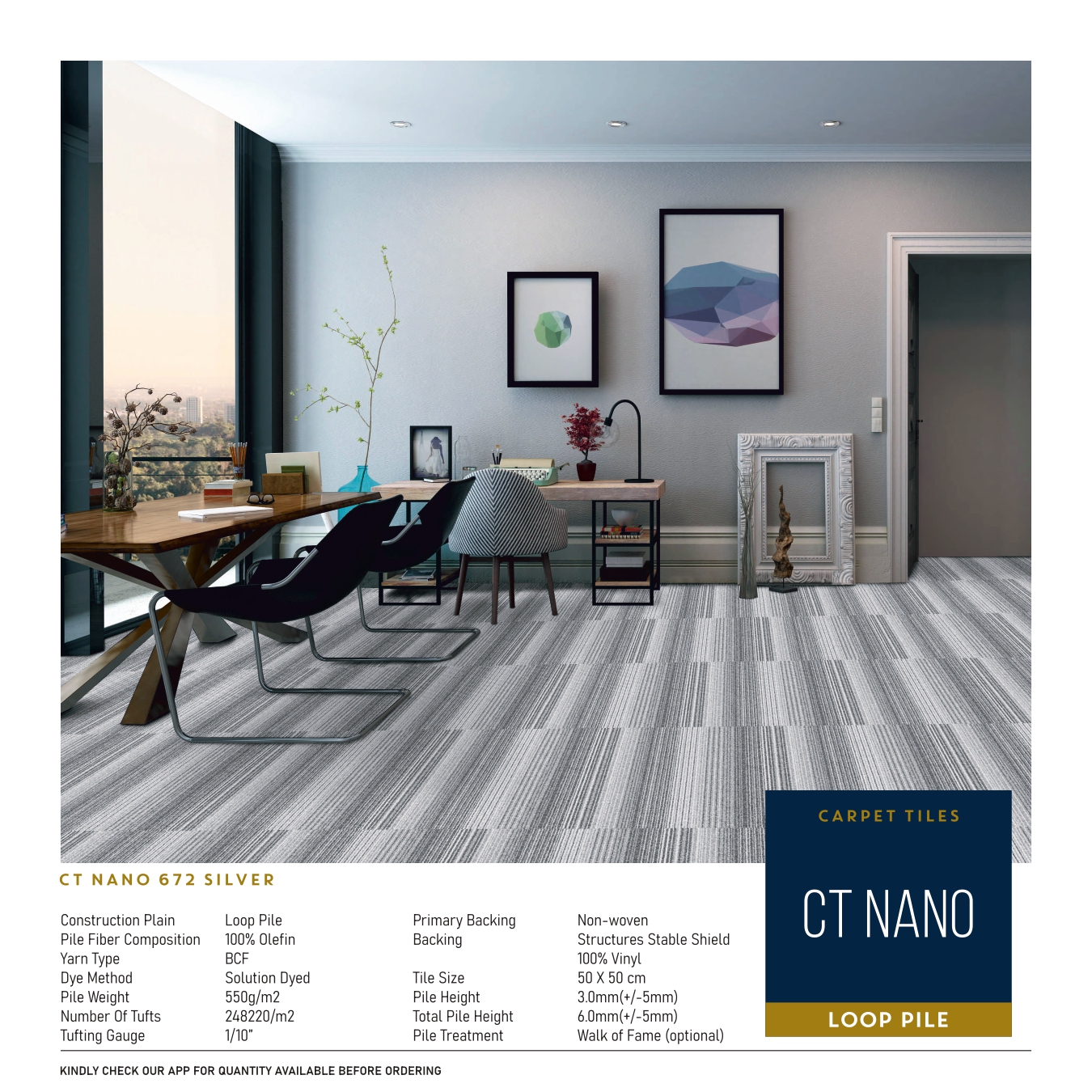 Nano 672 Silver Carpet Tile – Divine Design