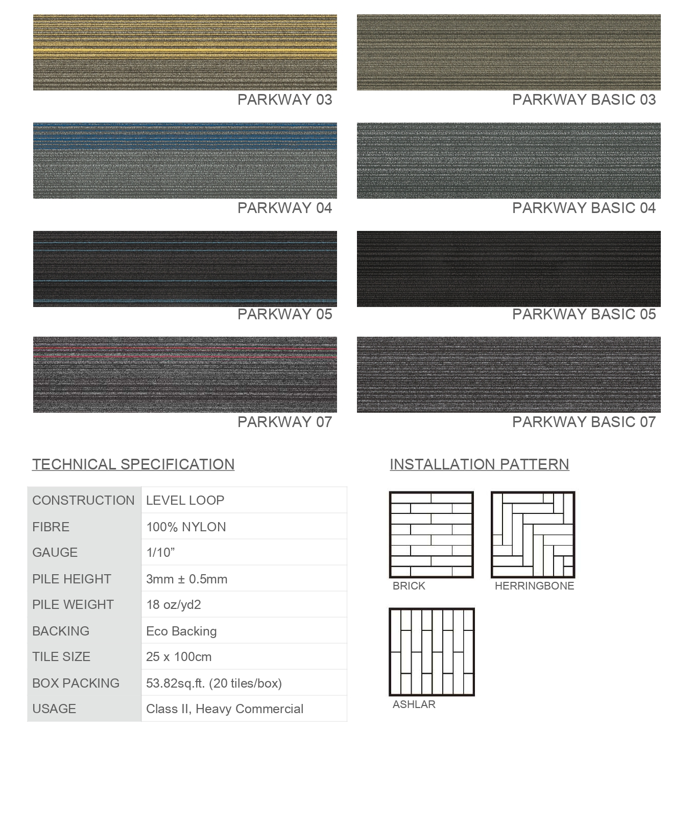 Parkway Carpet Tile Vito Floor – 03, 4, 6, 7 & 3, 4, 6, 7 Basic