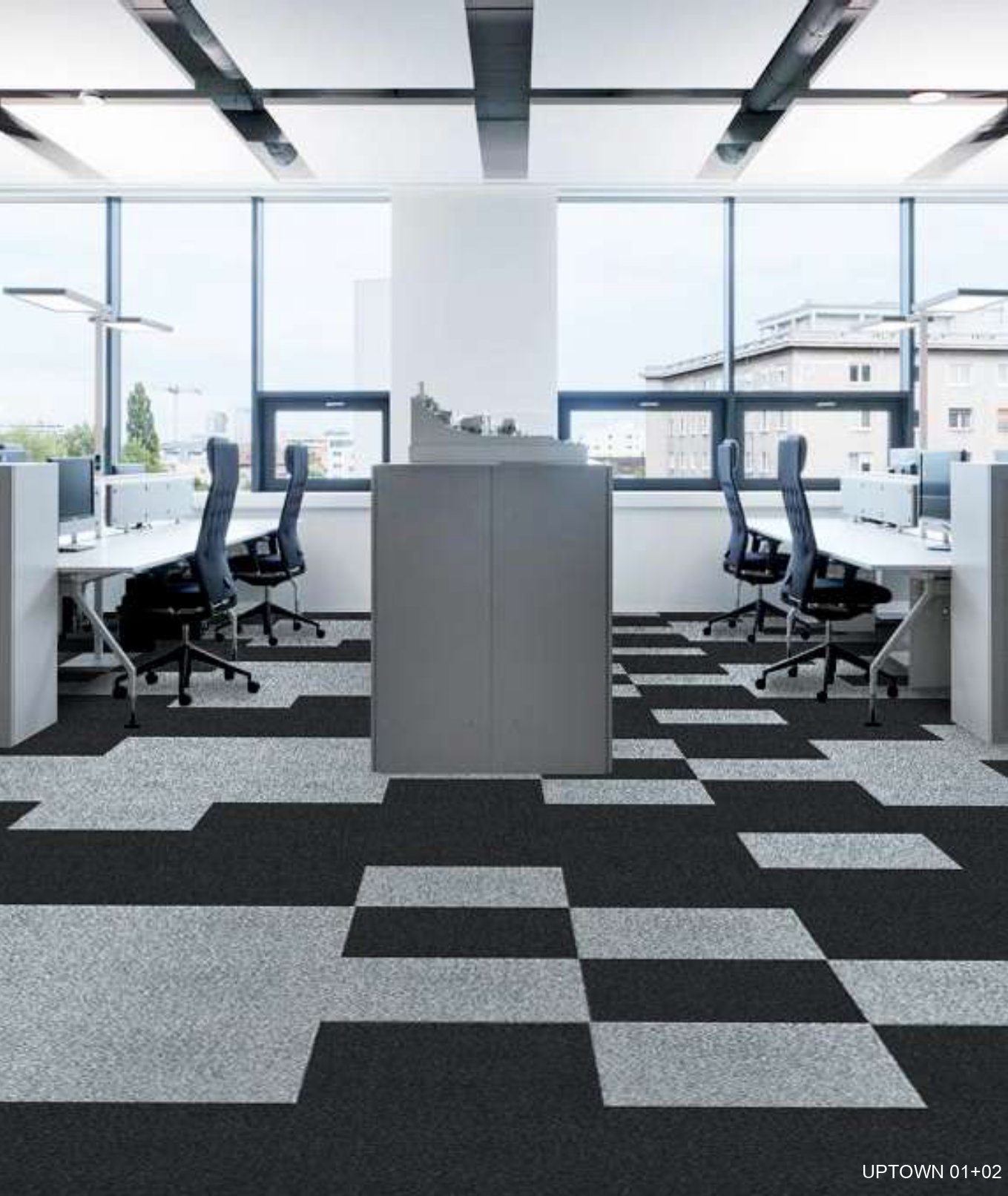 Black Uptown Vito Carpet Tile - Durable & Stylish Flooring