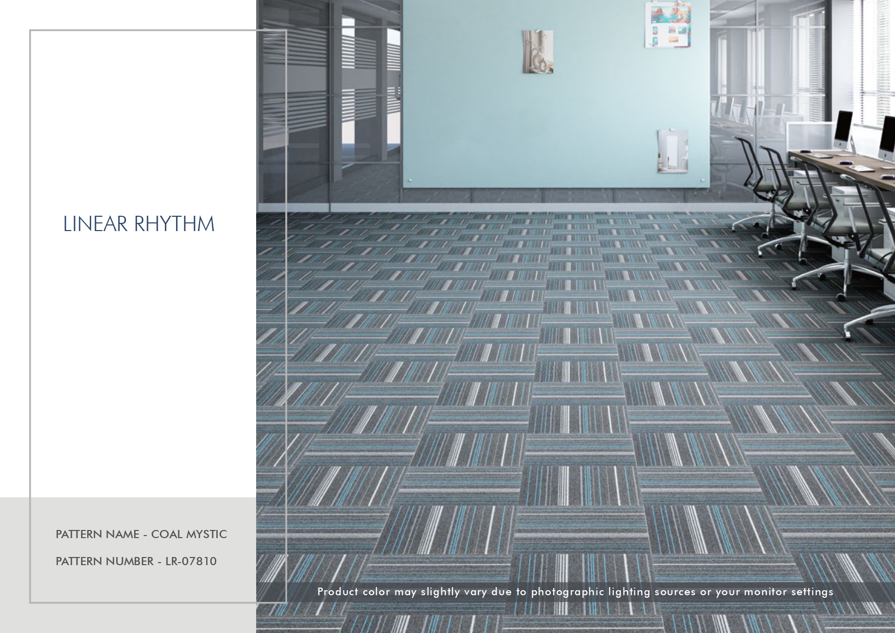 Linear Rhythm Carpet Tile - Coal Mystic LR-07810