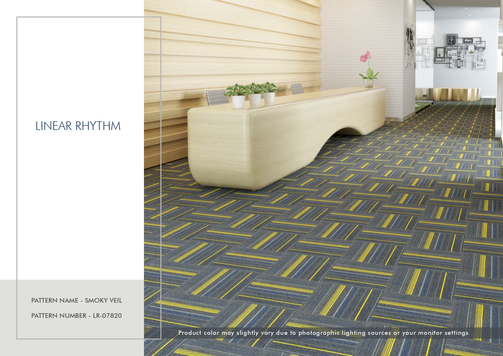 Linear Rhythm Carpet Tile - SMOKY VEIL LR-07820