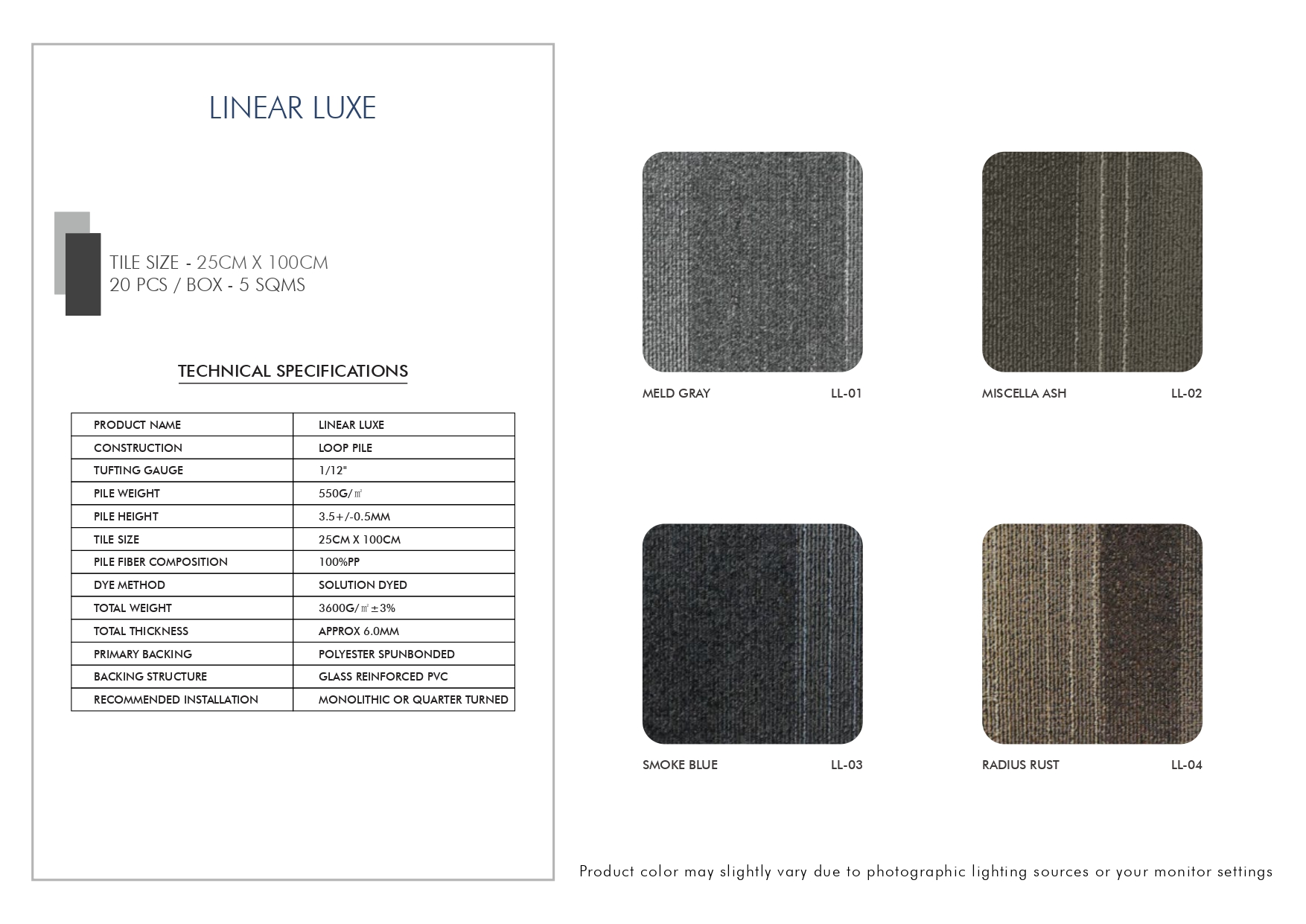 Linear Luxe Excel Prime Carpet Tile - Stylish Flooring