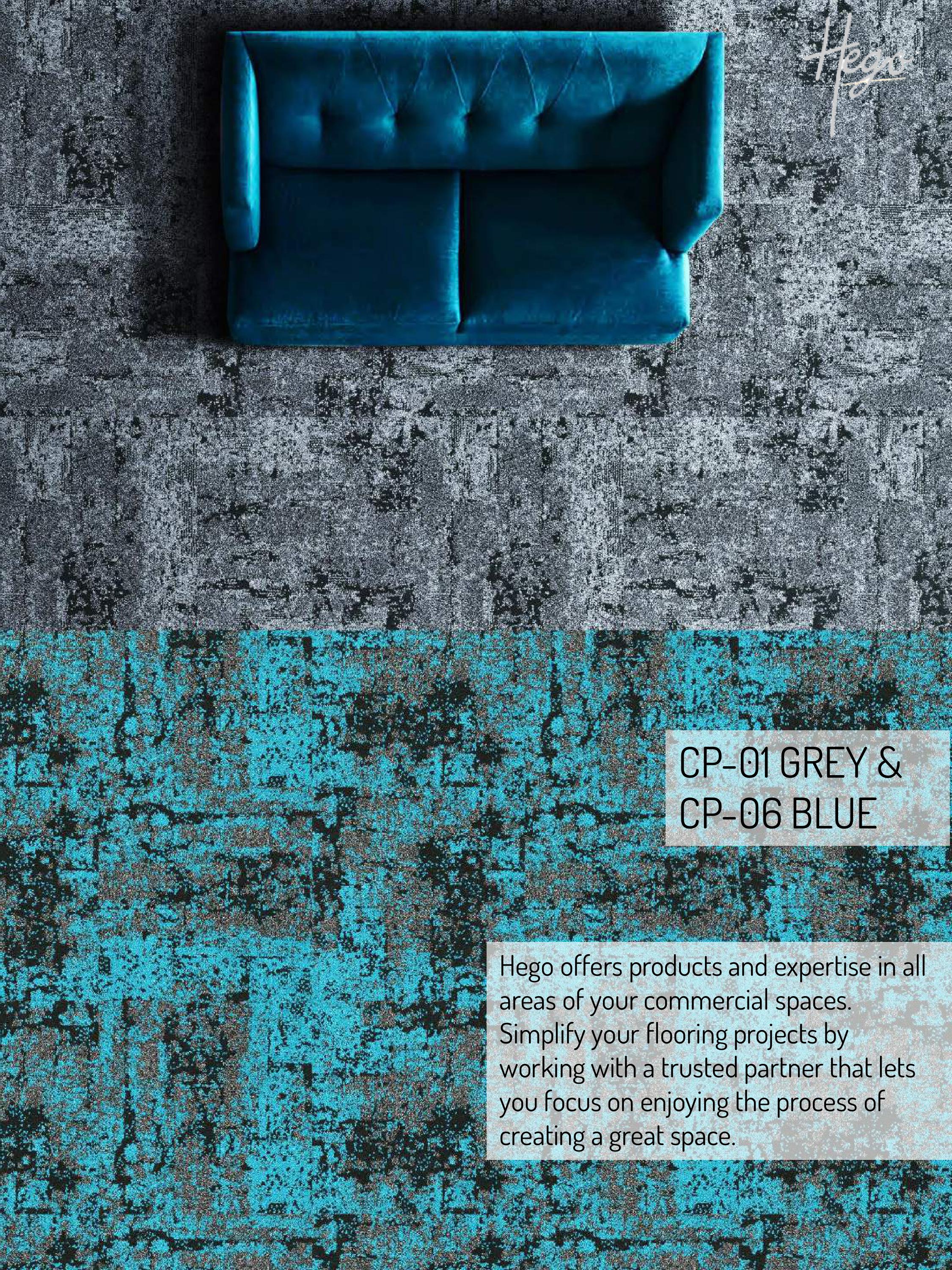 Color Point Carpet Tile CP-06-Blue & CP-01-Grey