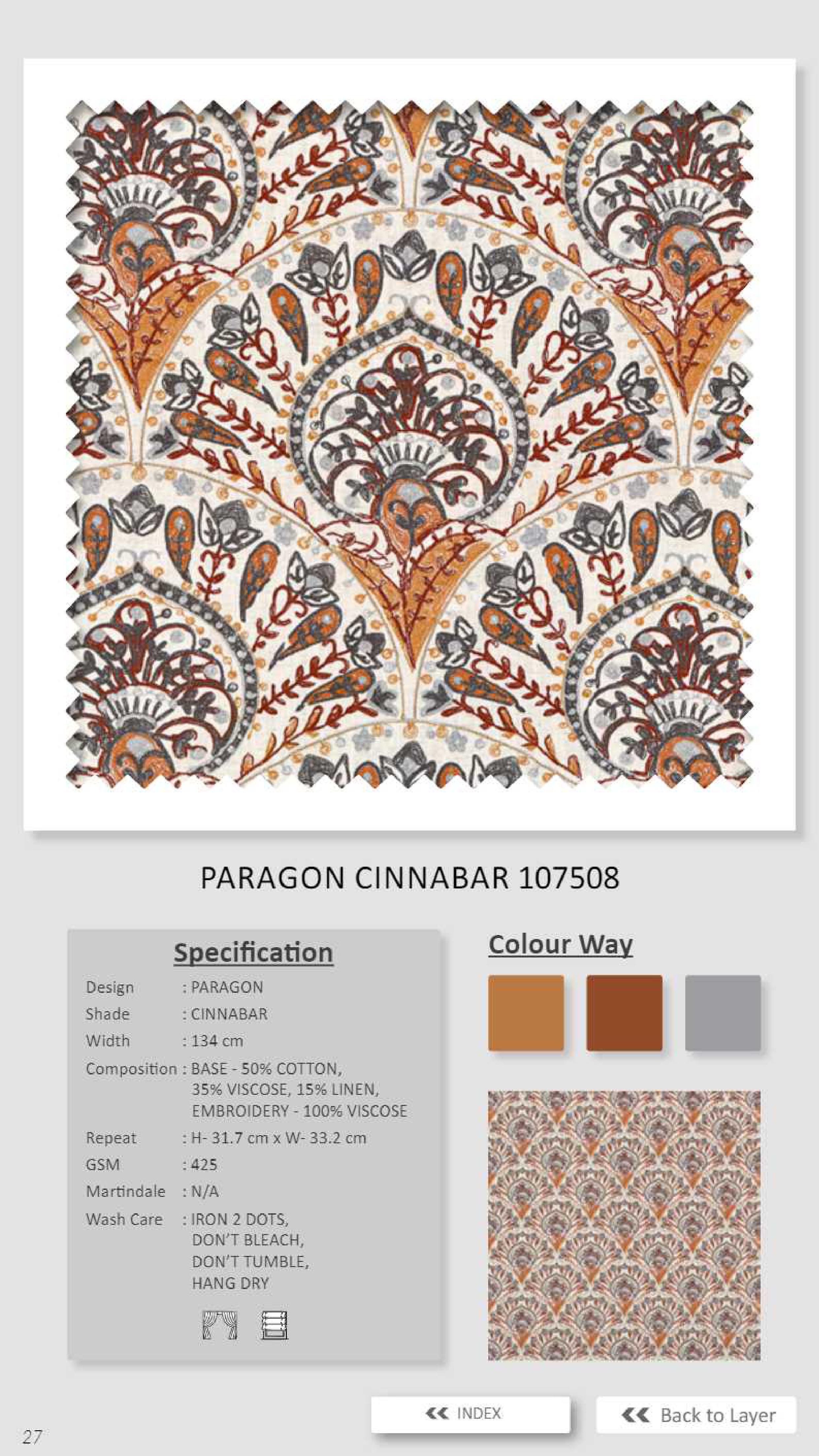 Dale Paragon Cinnabar Linen Fabric - 107508 | Premium Quality