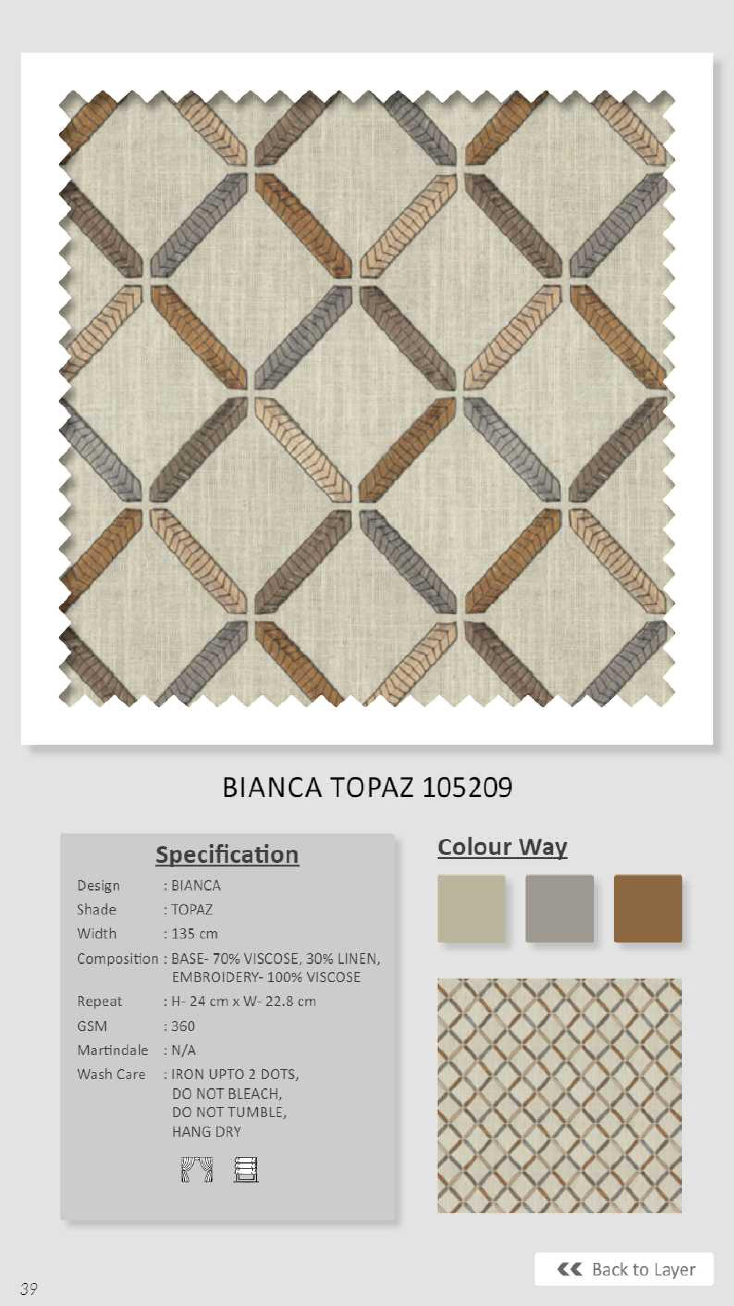 Dale Bianca Topaz Linen Fabric - 105209