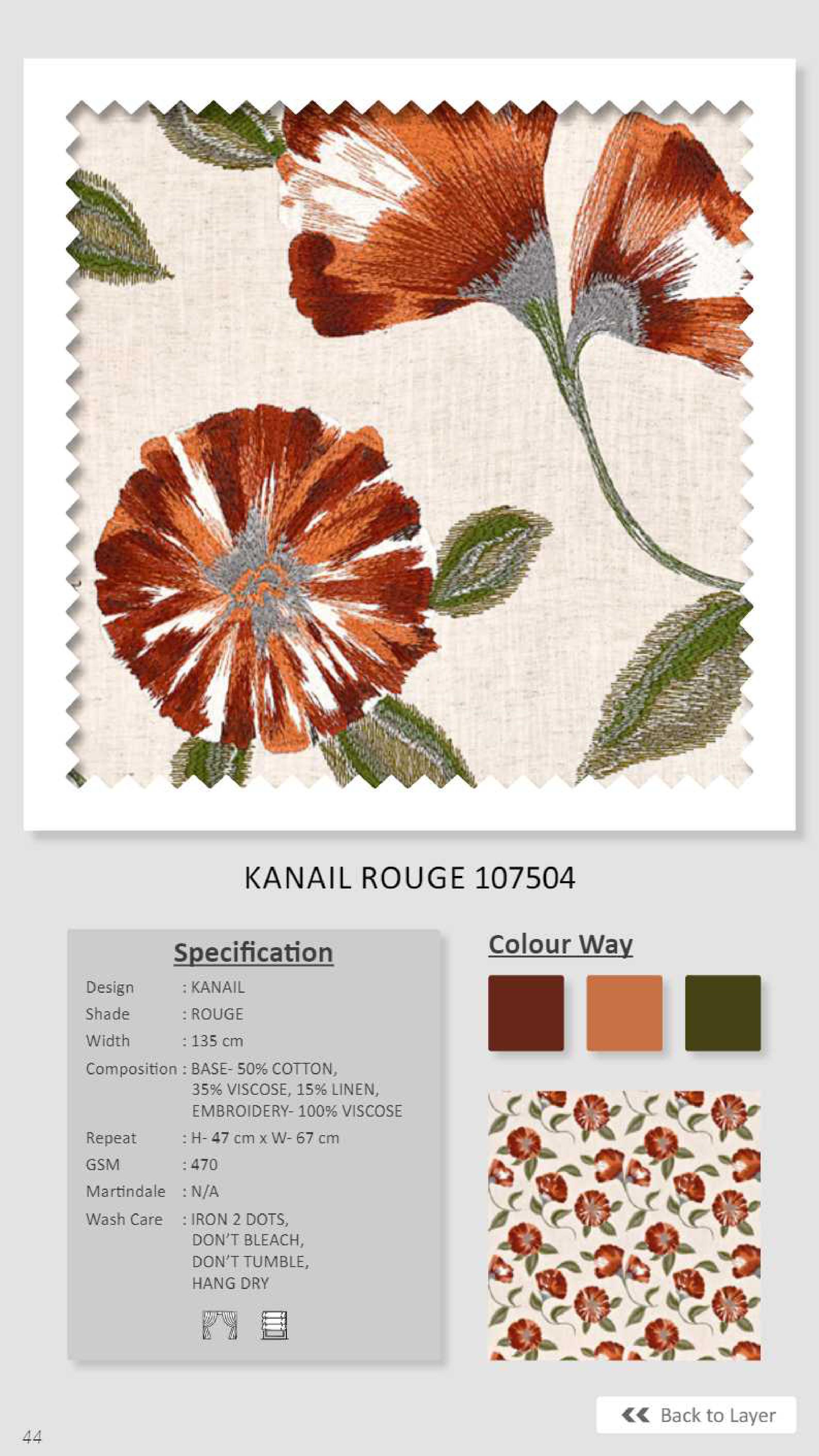 Dale Kanail Rouge 107504 Premium Linen Fabric