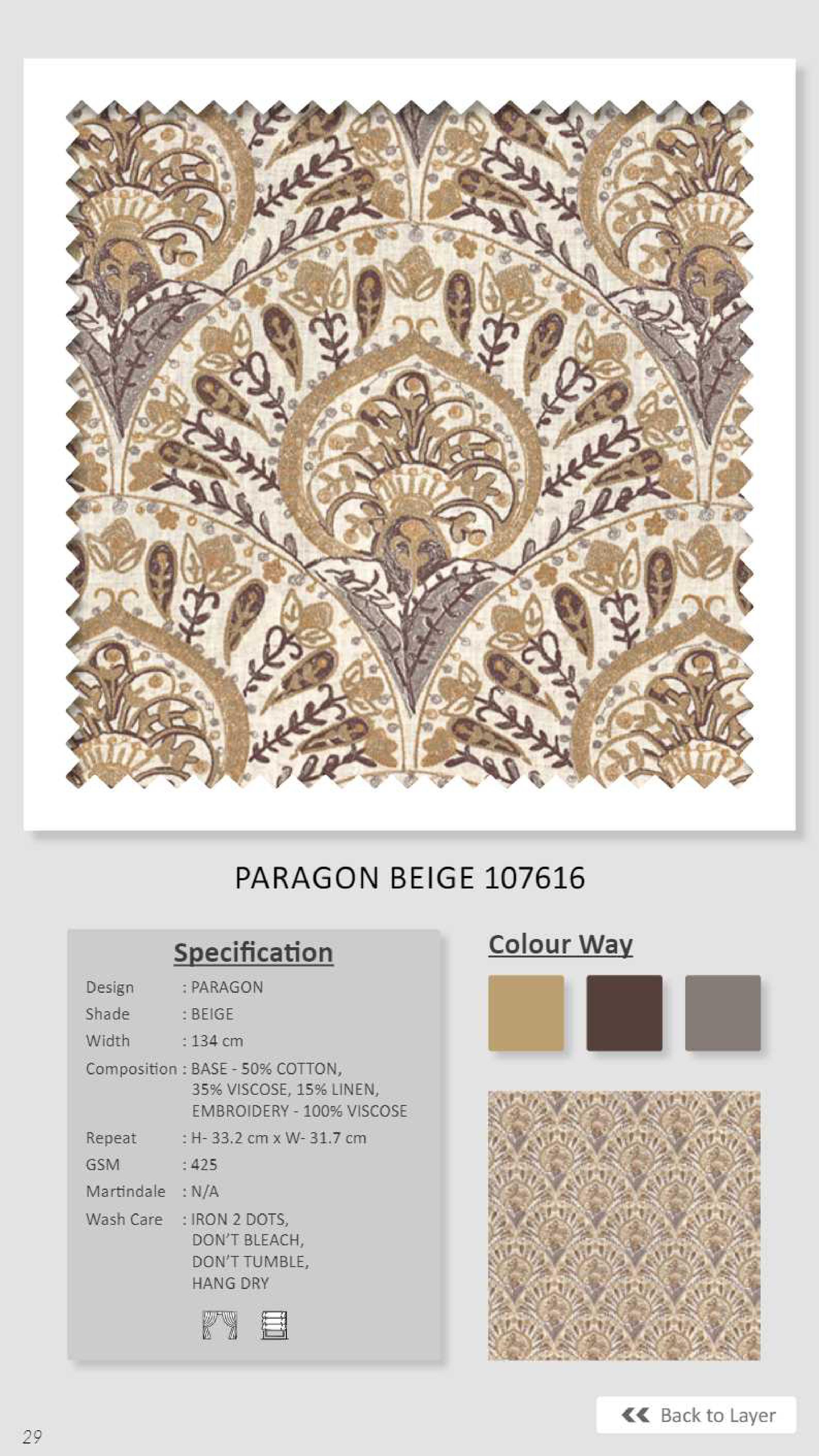 Dale Paragon Beige 107616 Linen Fabric - Durable & Stylish