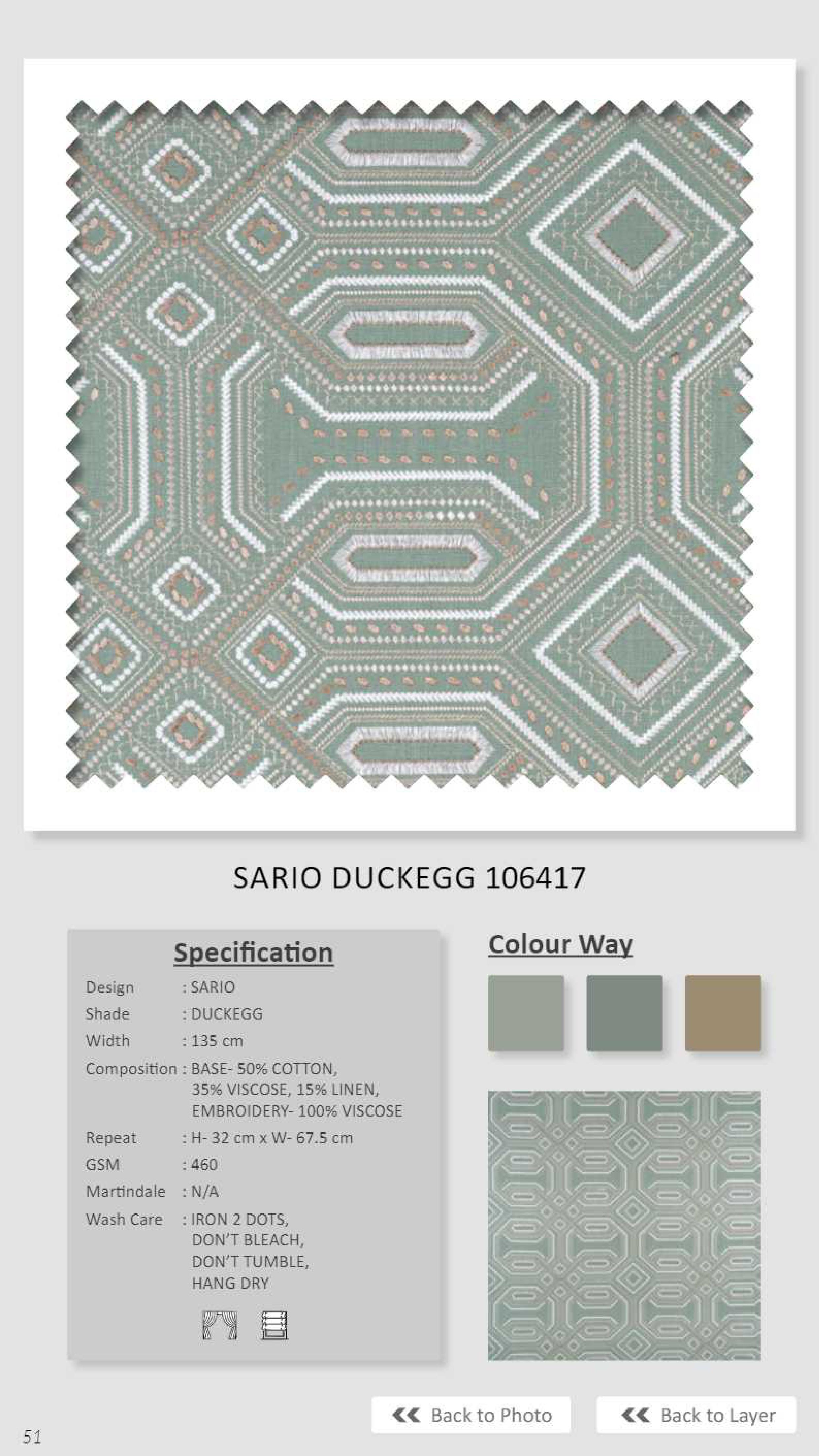 Dale Sario Duck Egg Linen 106417 Fabric