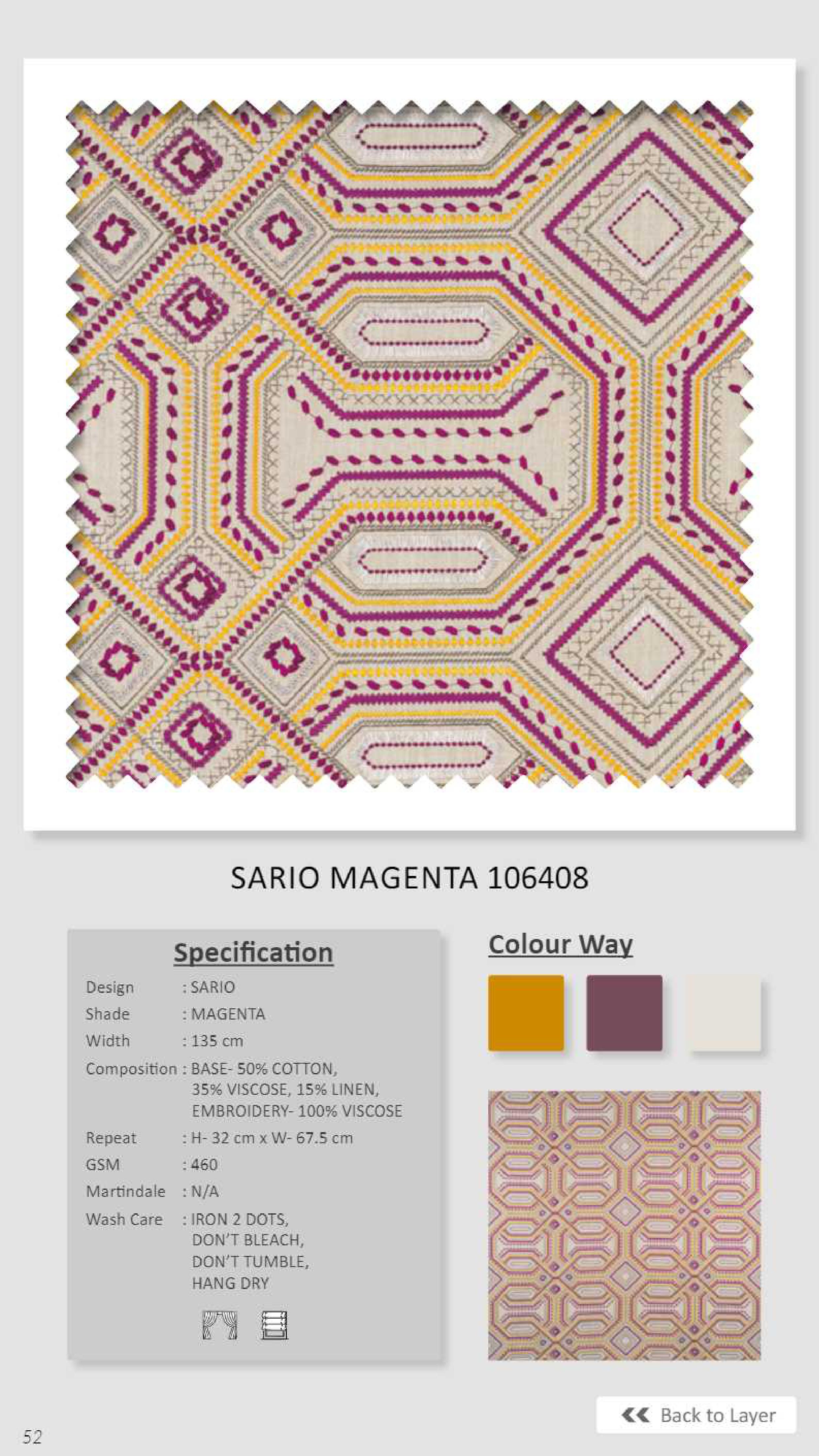 Dale Sario Magenta Linen 106408  Fabric