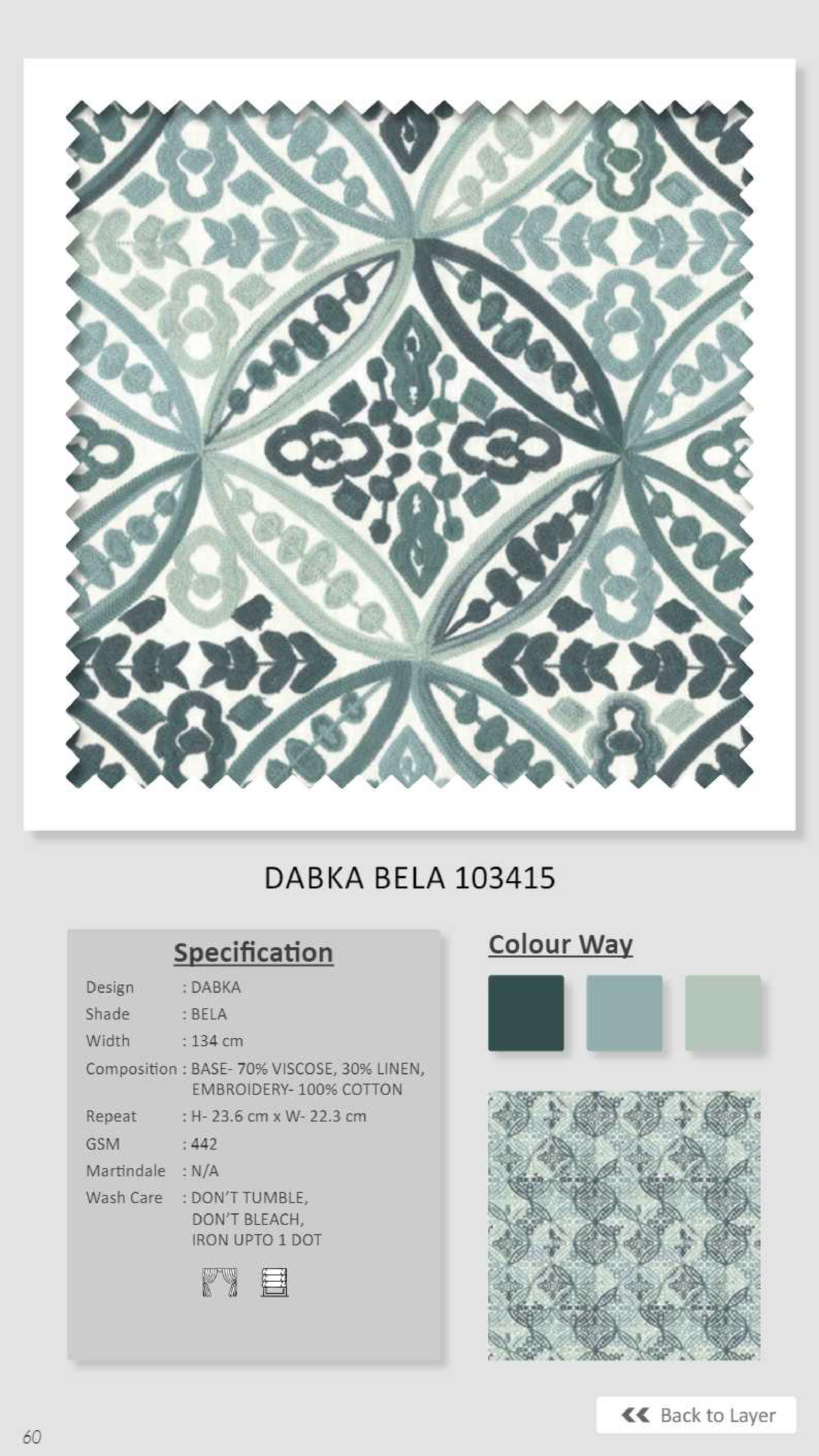 Dale Dabka Bela 103415 Linen Fabric