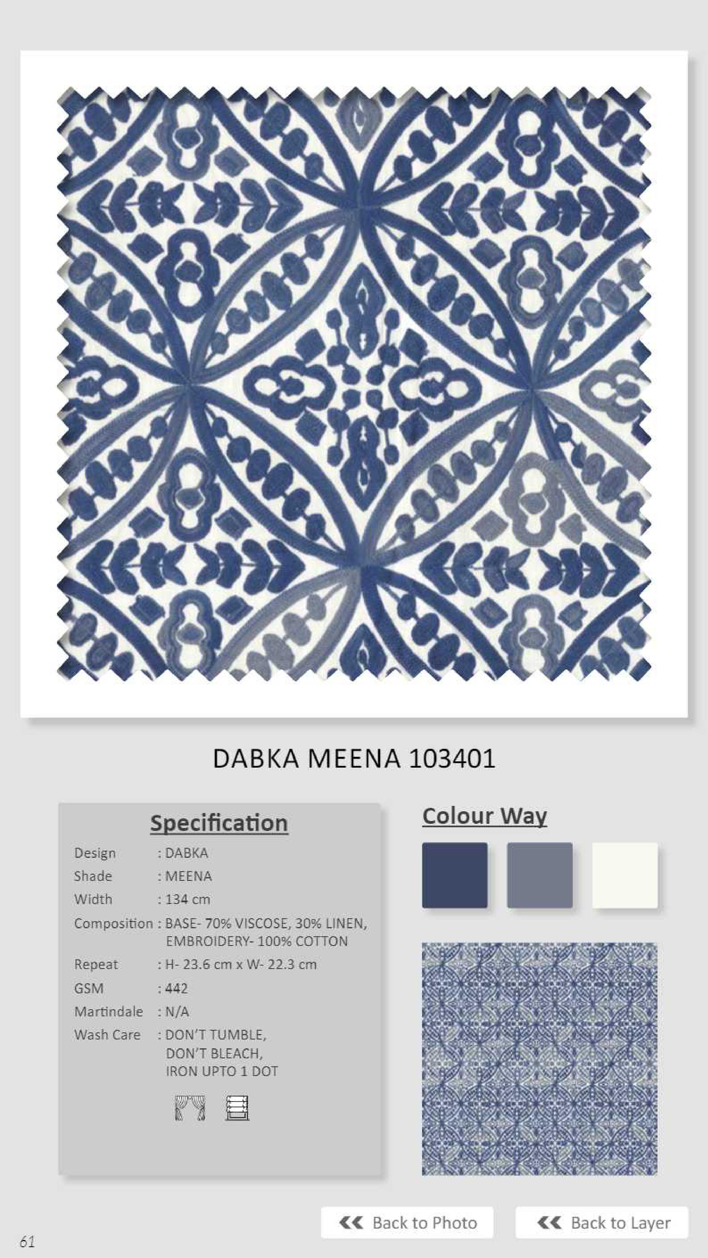 Dale Dabka Meena 103401 Linen Fabric