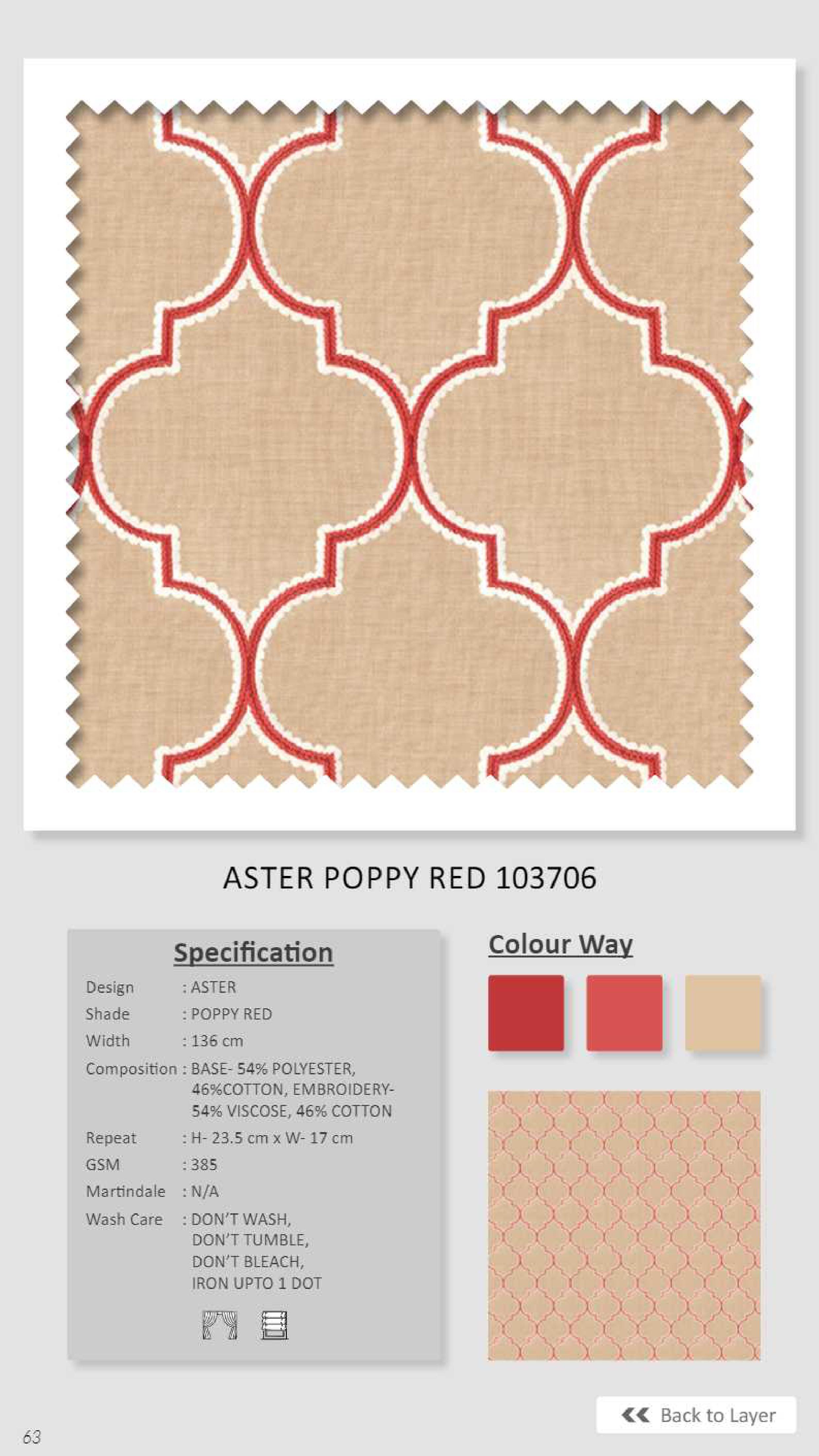 Dale Aster Poppy Red 103706 Linen Fabric