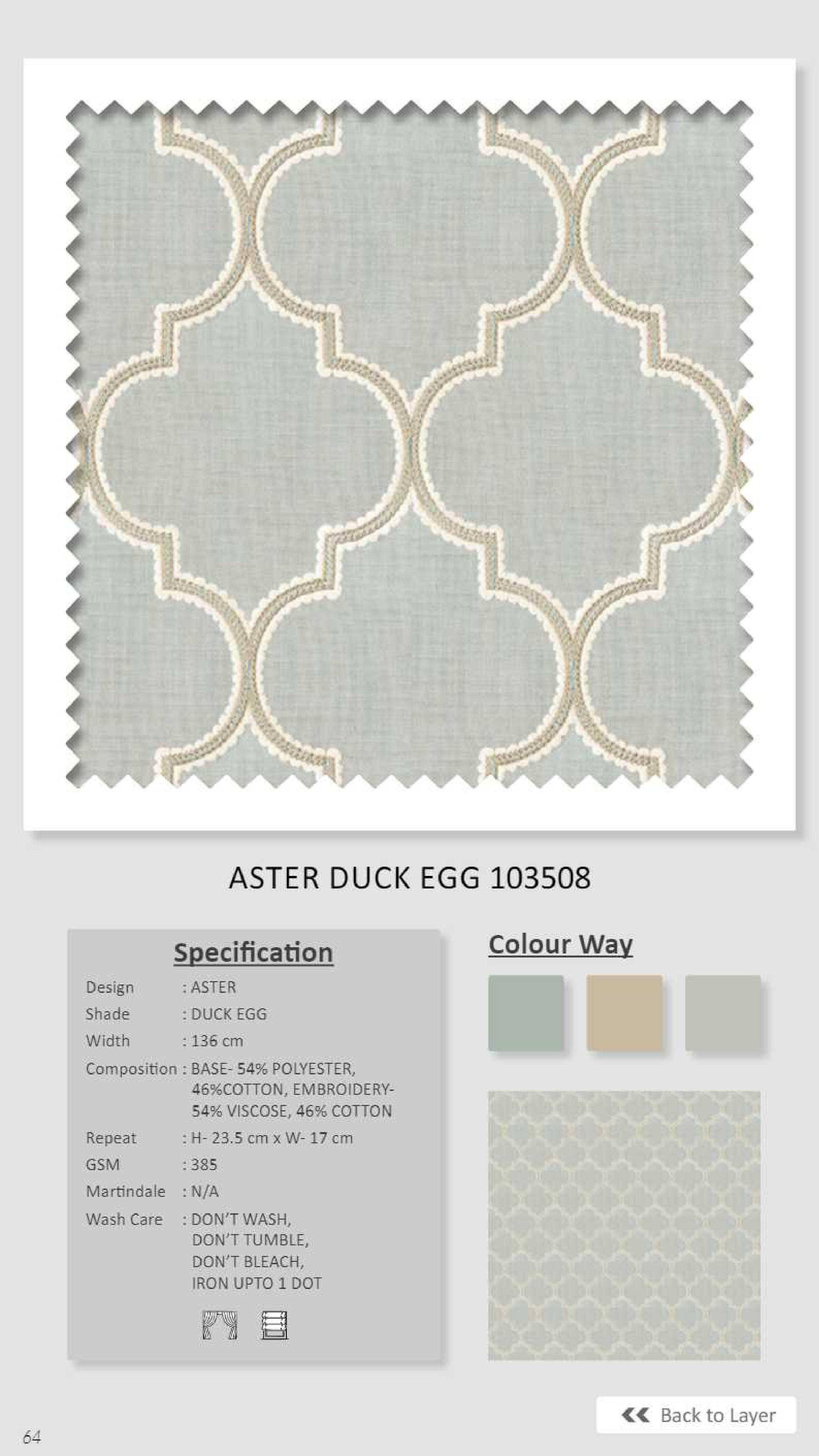 Dale Aster Duck Egg 103508 Linen Fabric