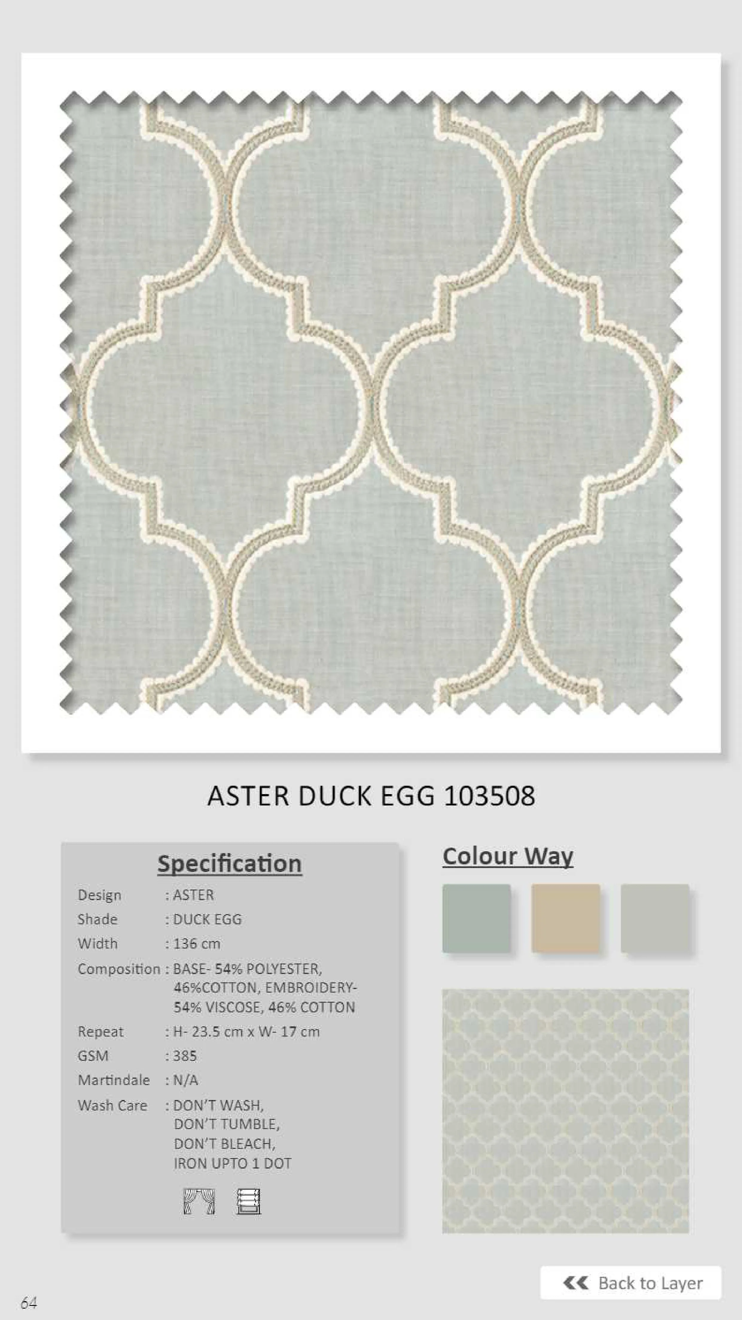 Dale Aster Duck Egg 103508 Linen Fabric