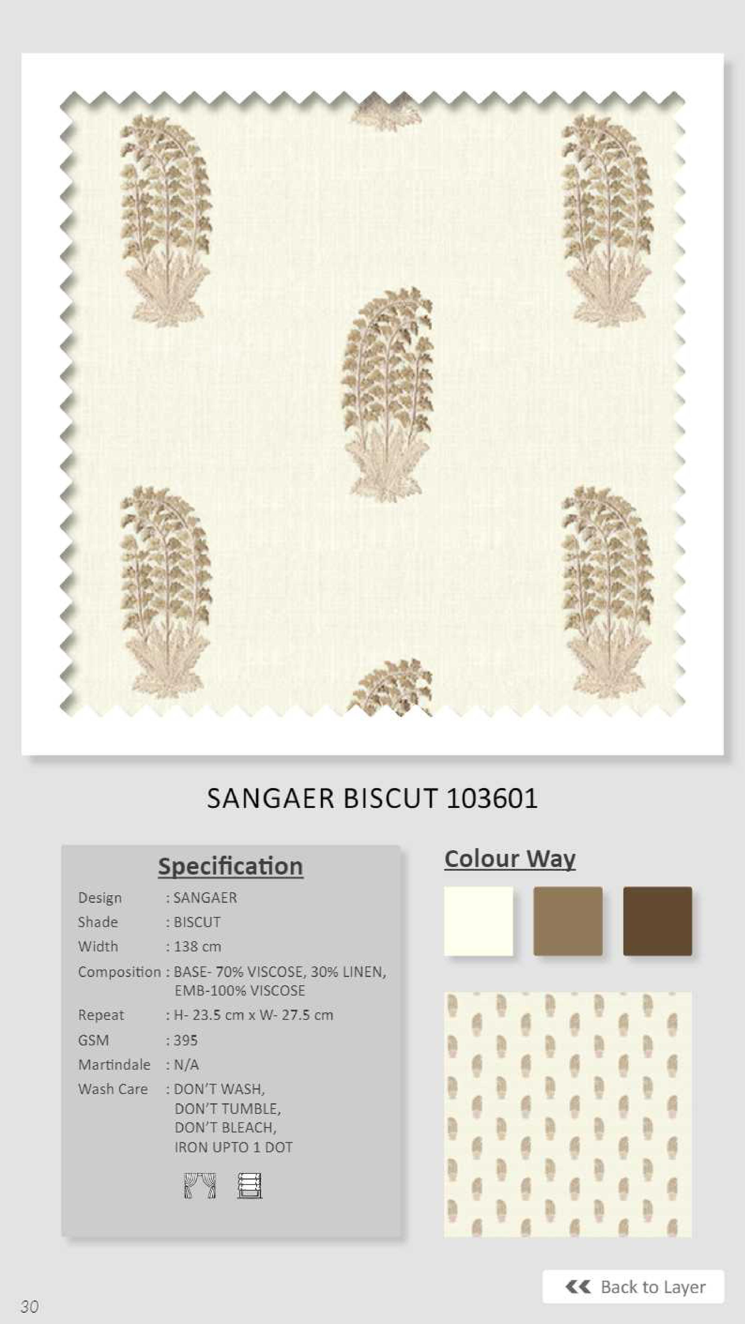 Dale Sangaer Biscuit 103601 Linen Fabric - Premium Quality