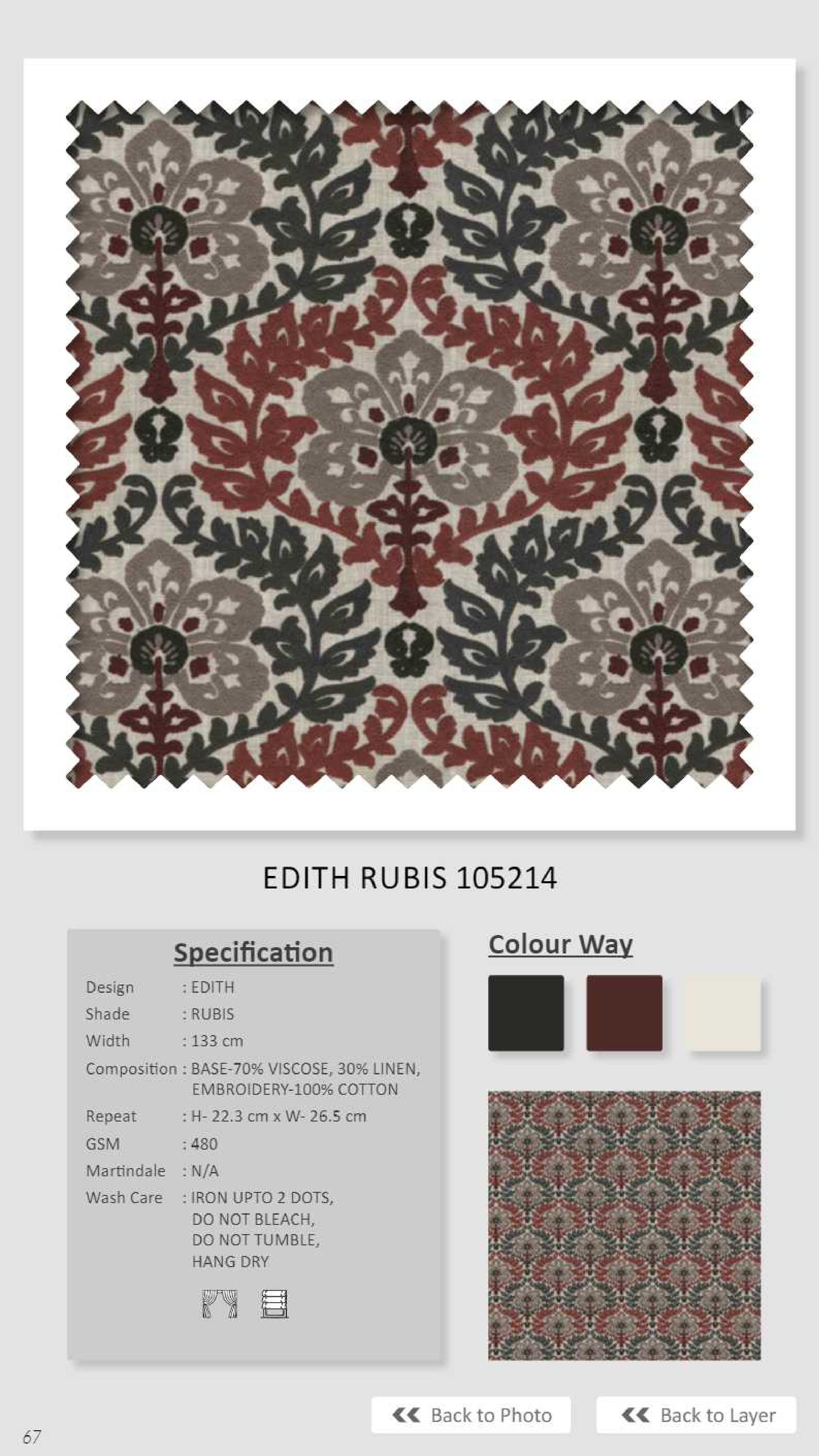 Stunning Dale Editch Rubis 105214 Linen Fabric - Perfect for Home Decor