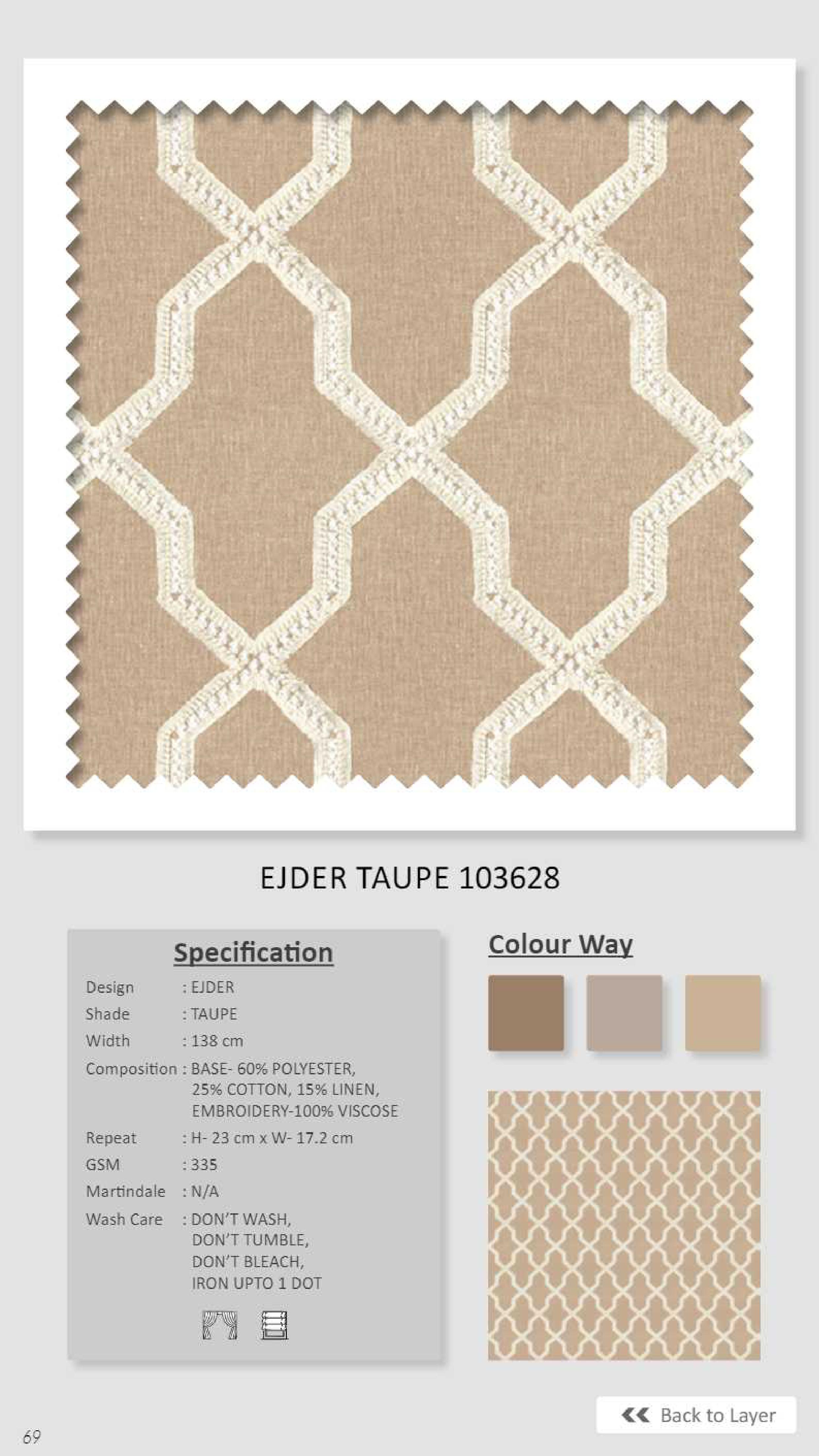 Dale  Ejder Taupe  103628 Linen Fabric