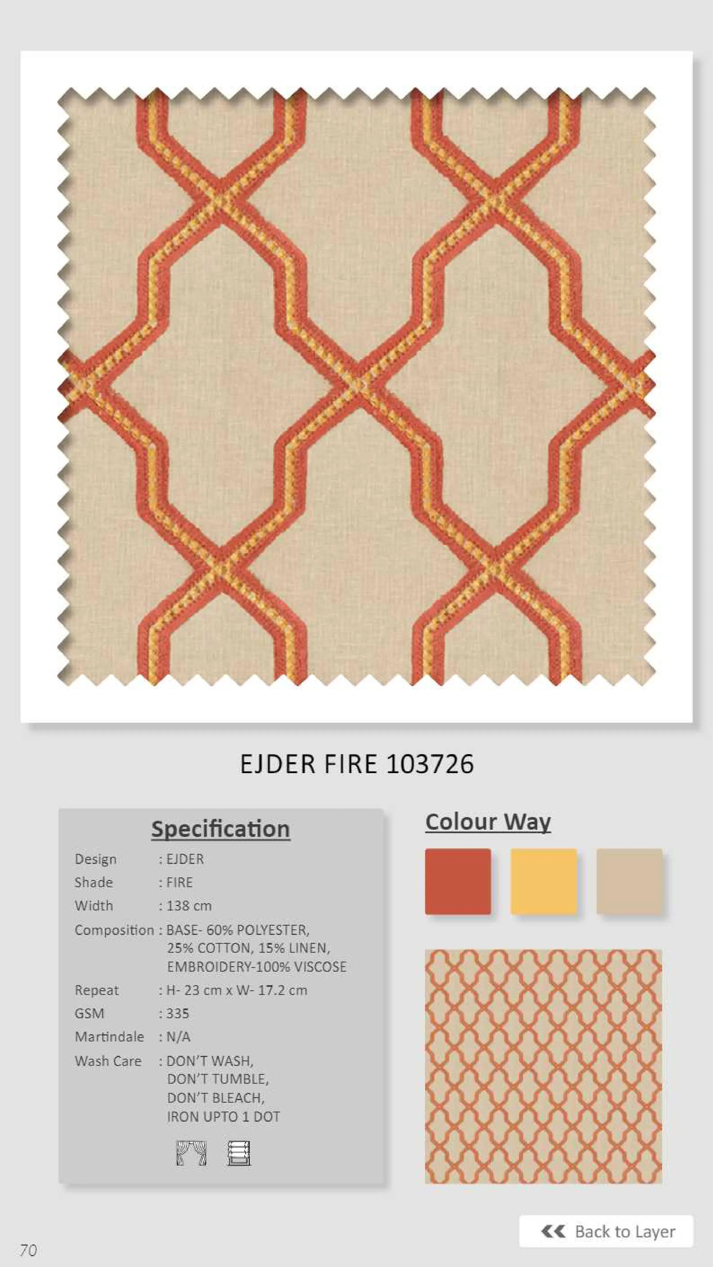 Stunning Dale Ejder Fire Linen Fabric - 103726