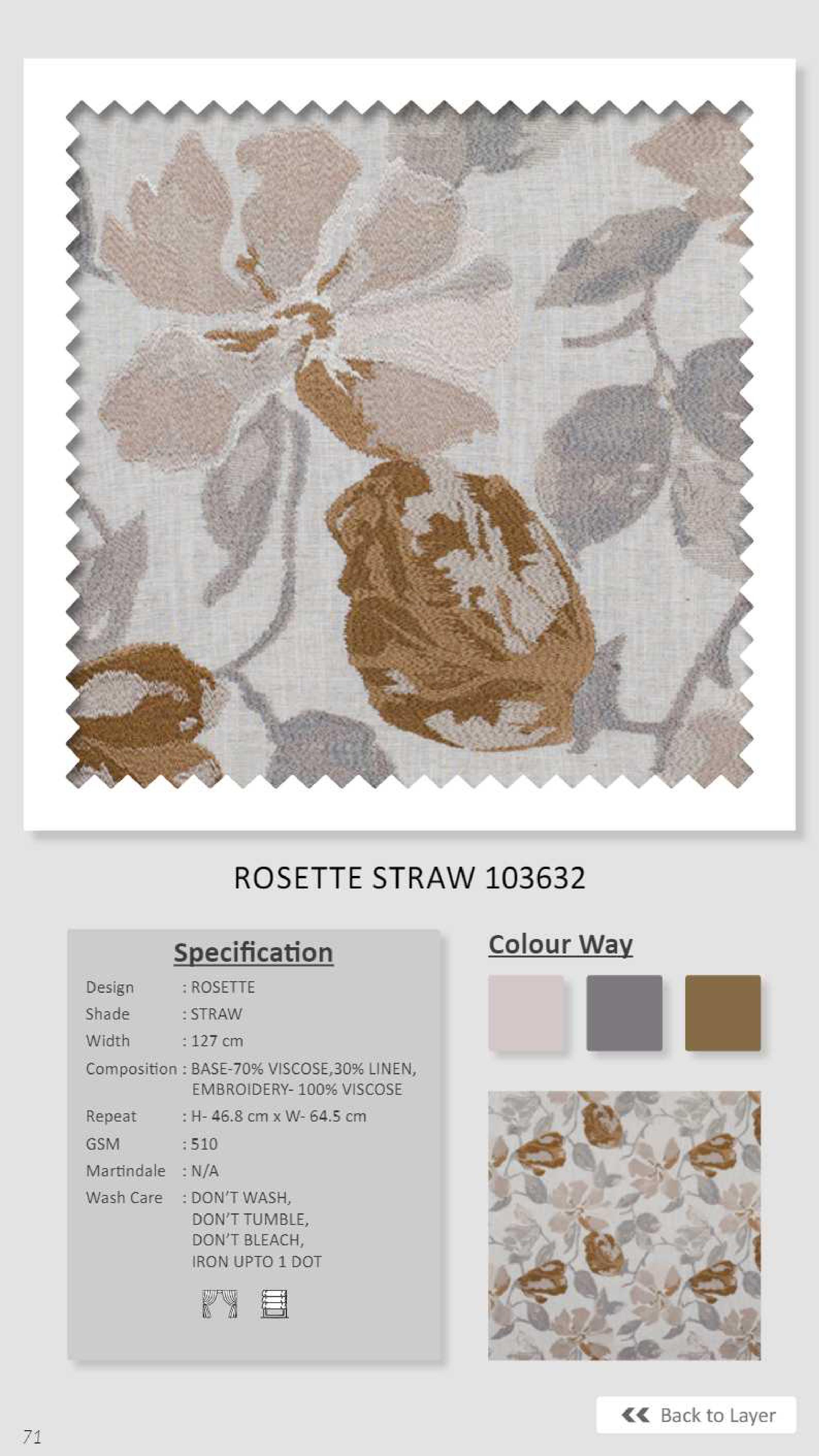 Dale  Rosette straw  103632 Linen Fabric