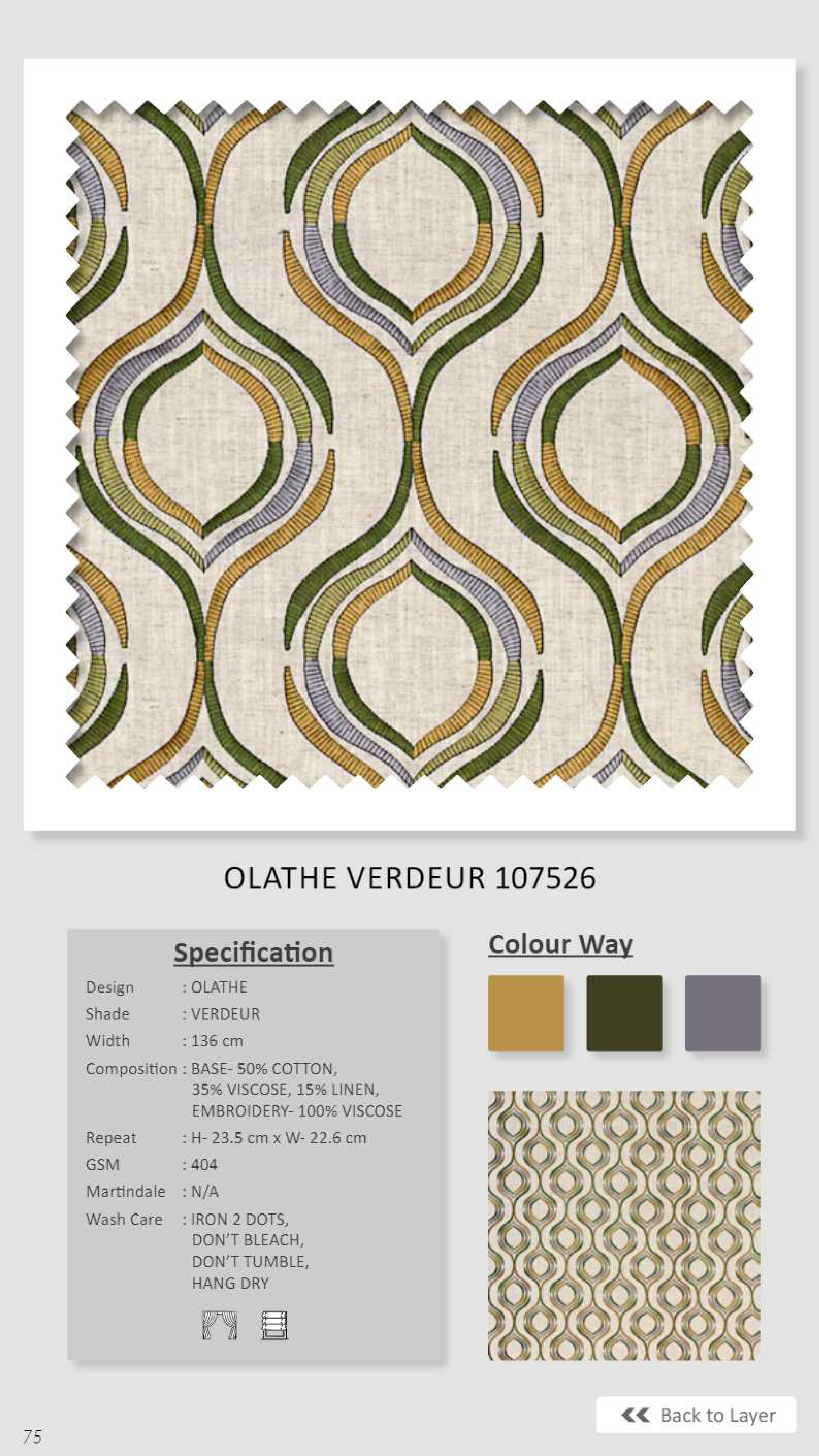 Dale Olathe Verdeur Linen Fabric 107526