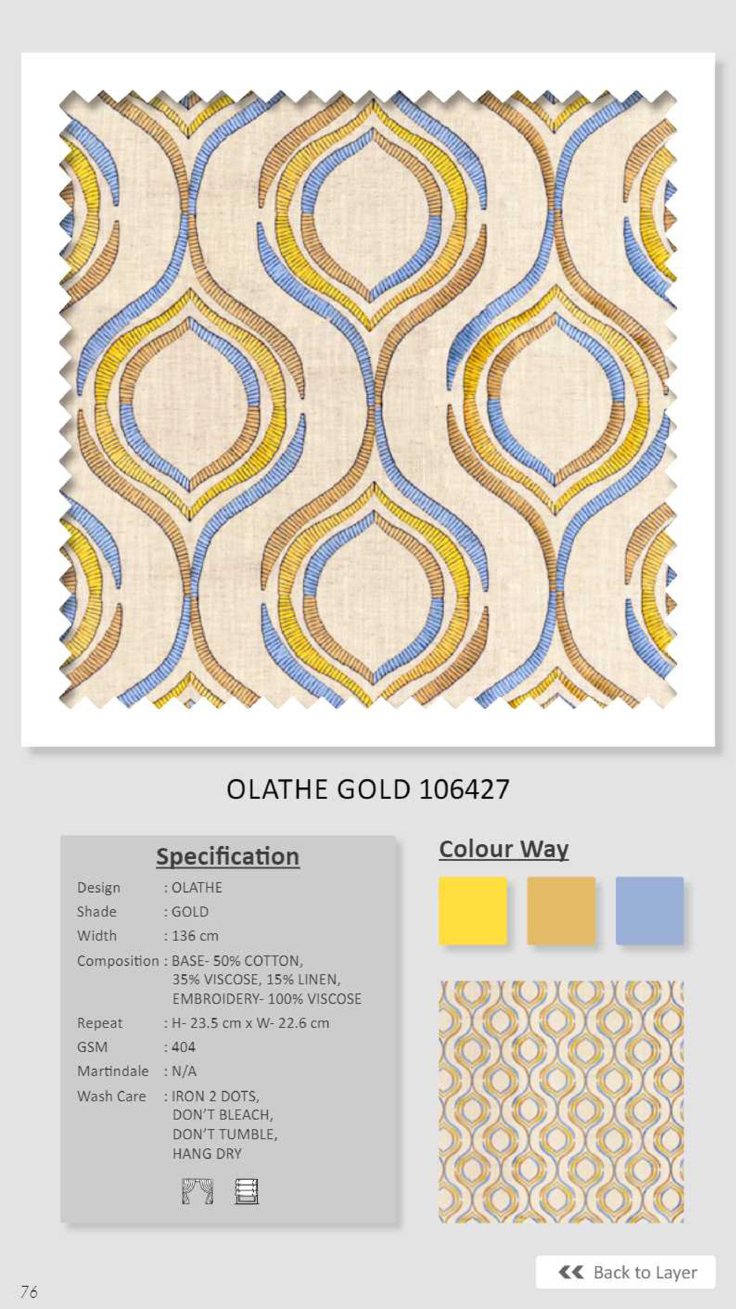 Dale Olathe Gold Linen Fabric - 106427