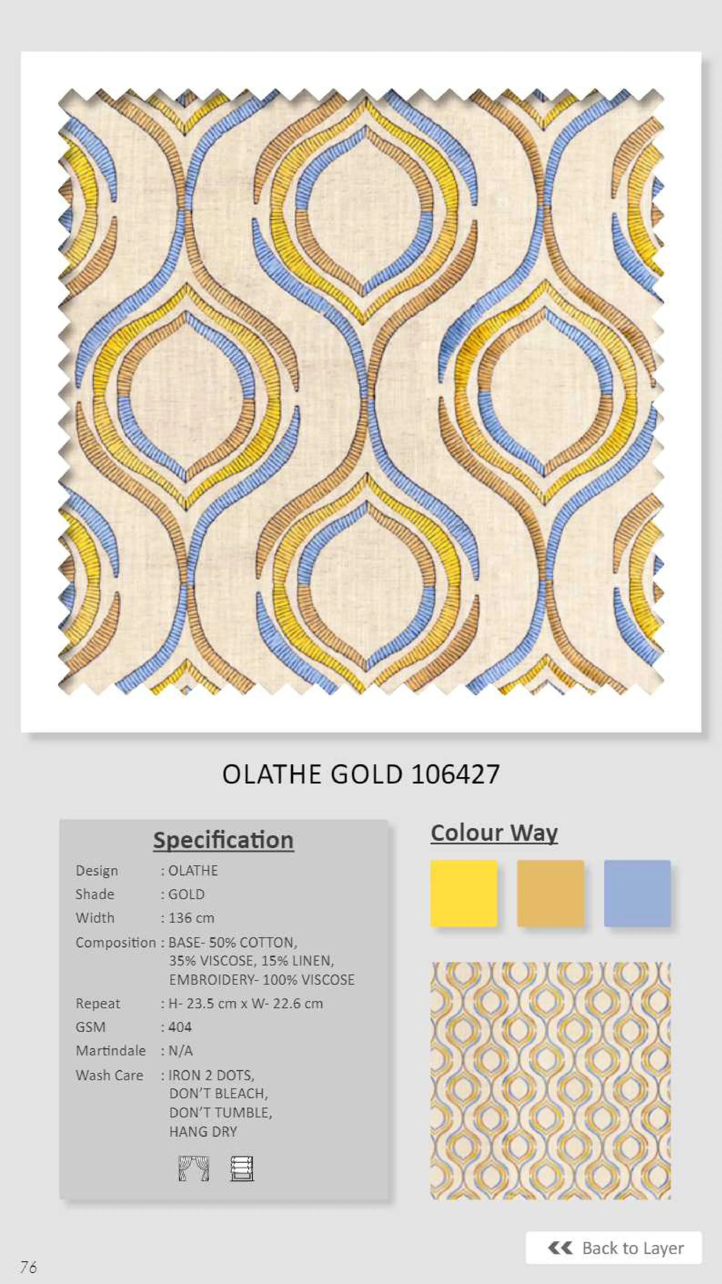 Dale Olathe Gold Linen Fabric - 106427