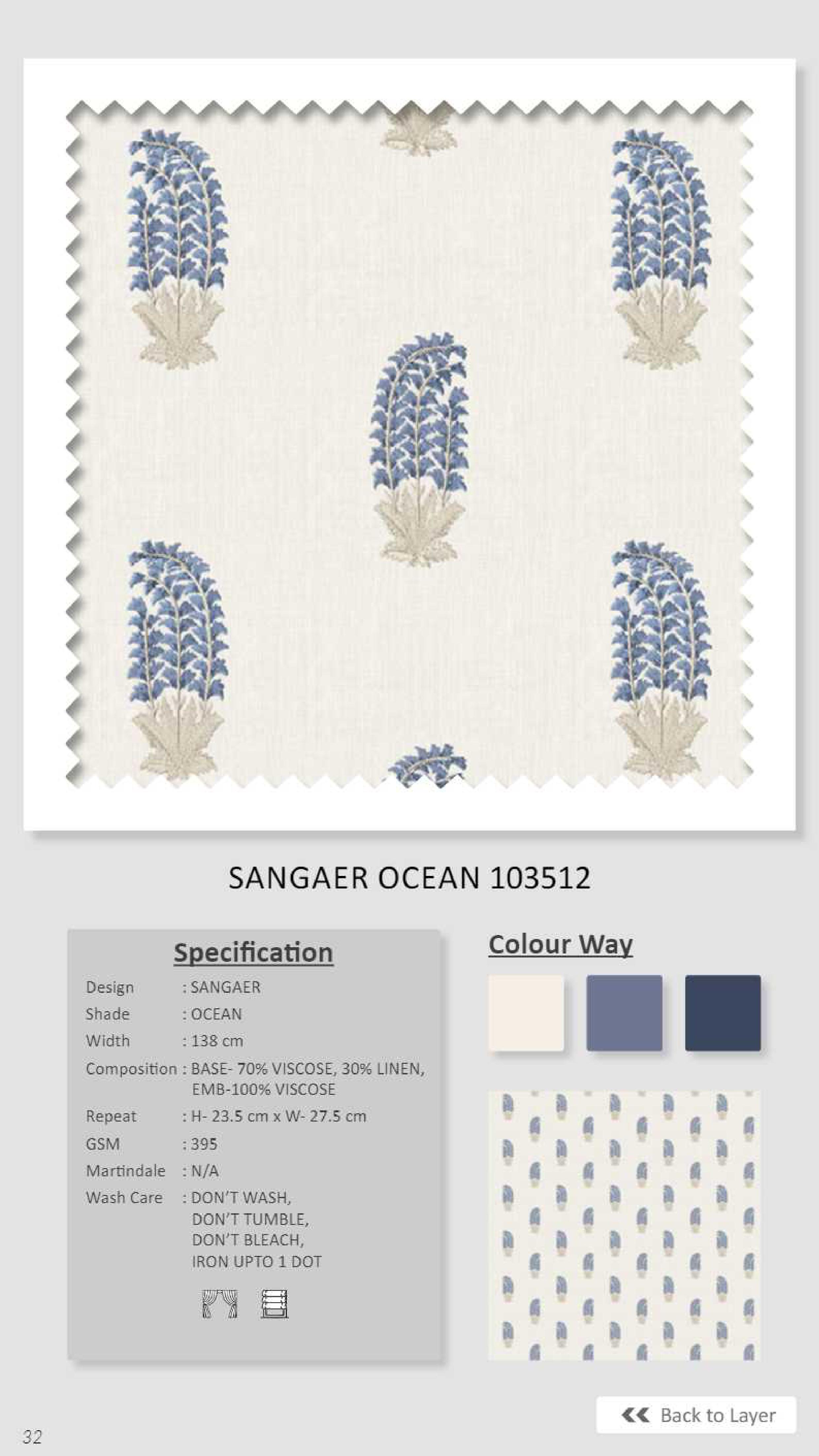 Dale Sangaer Ocean Linen Fabric 103512 - Premium Quality