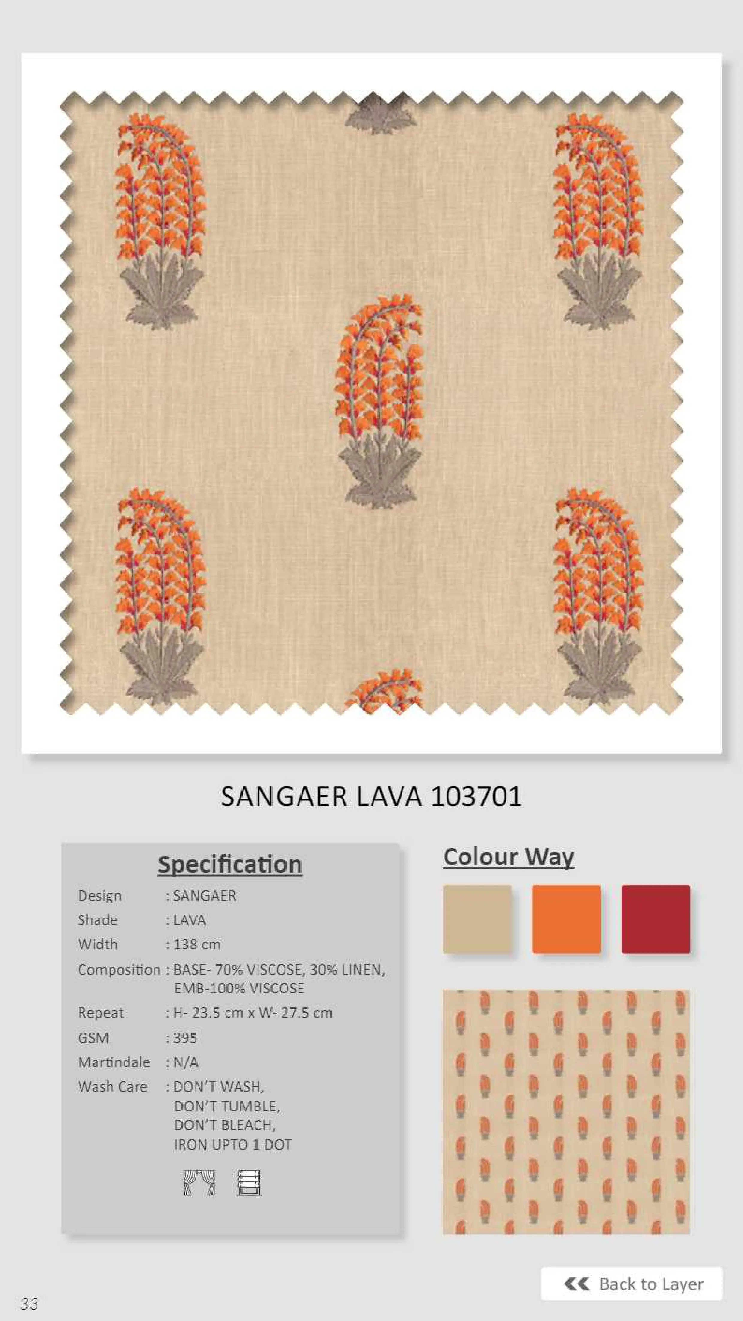 Dale Sangaer Lava Linen Fabric - 103701