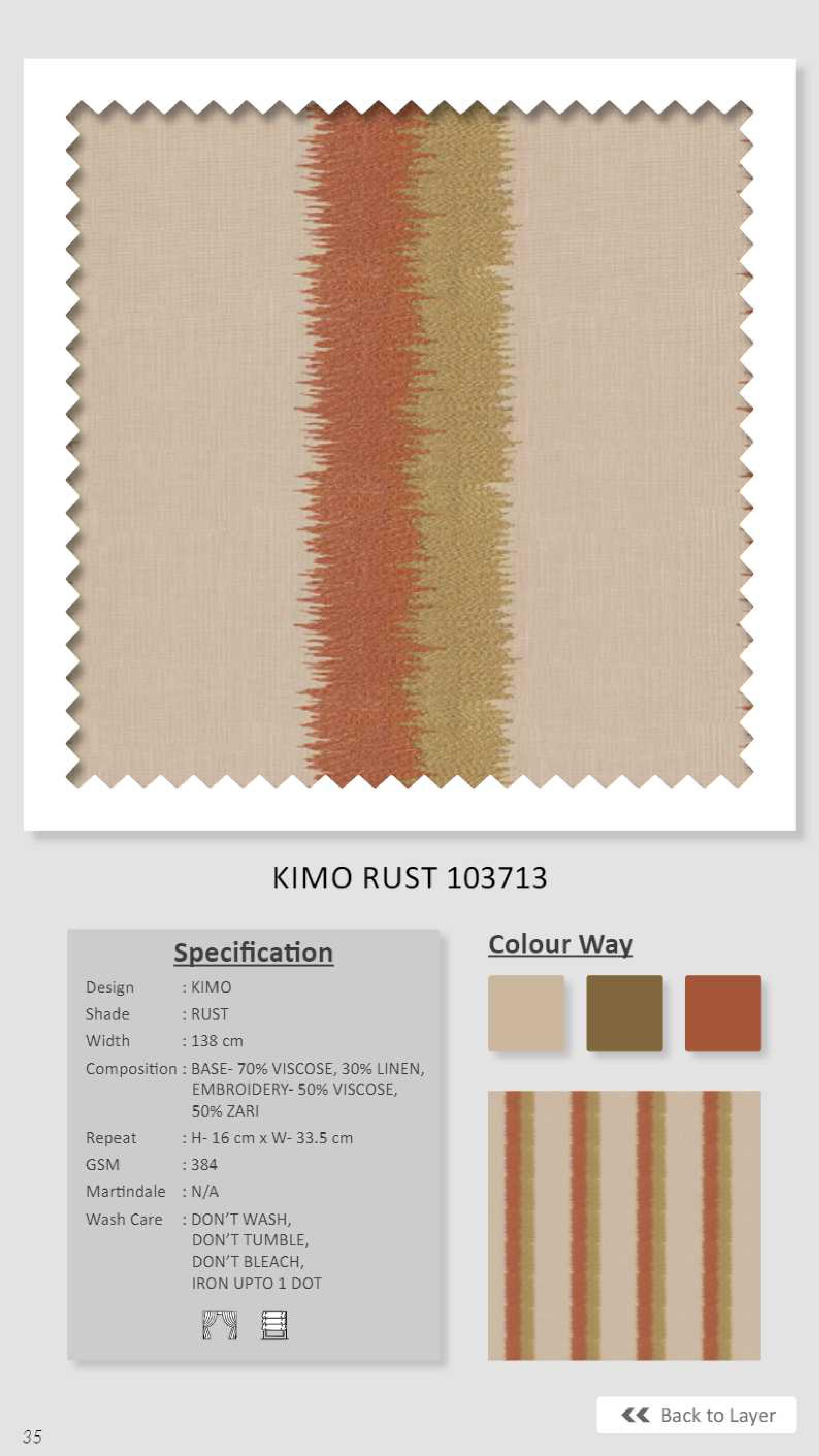 Dale Kimo Rust 103713 Premium Linen Fabric - Durable & Stylish