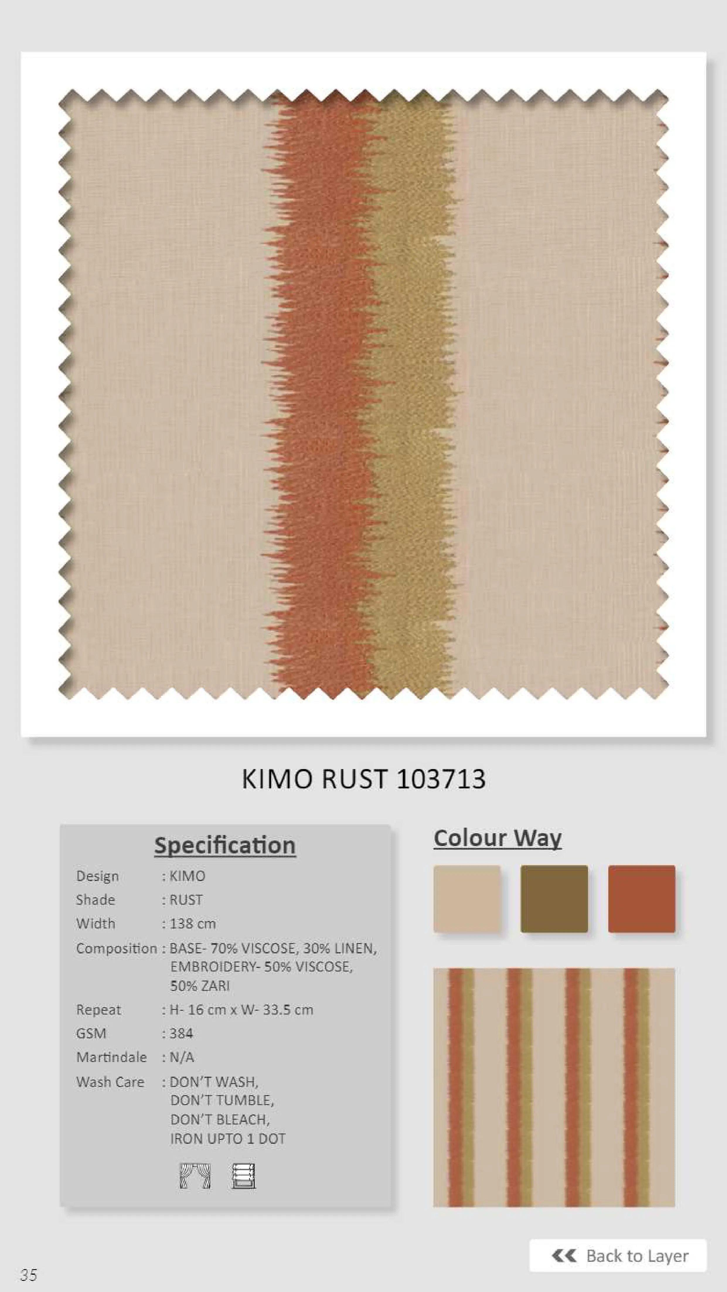 Dale Kimo Rust 103713 Premium Linen Fabric - Durable & Stylish