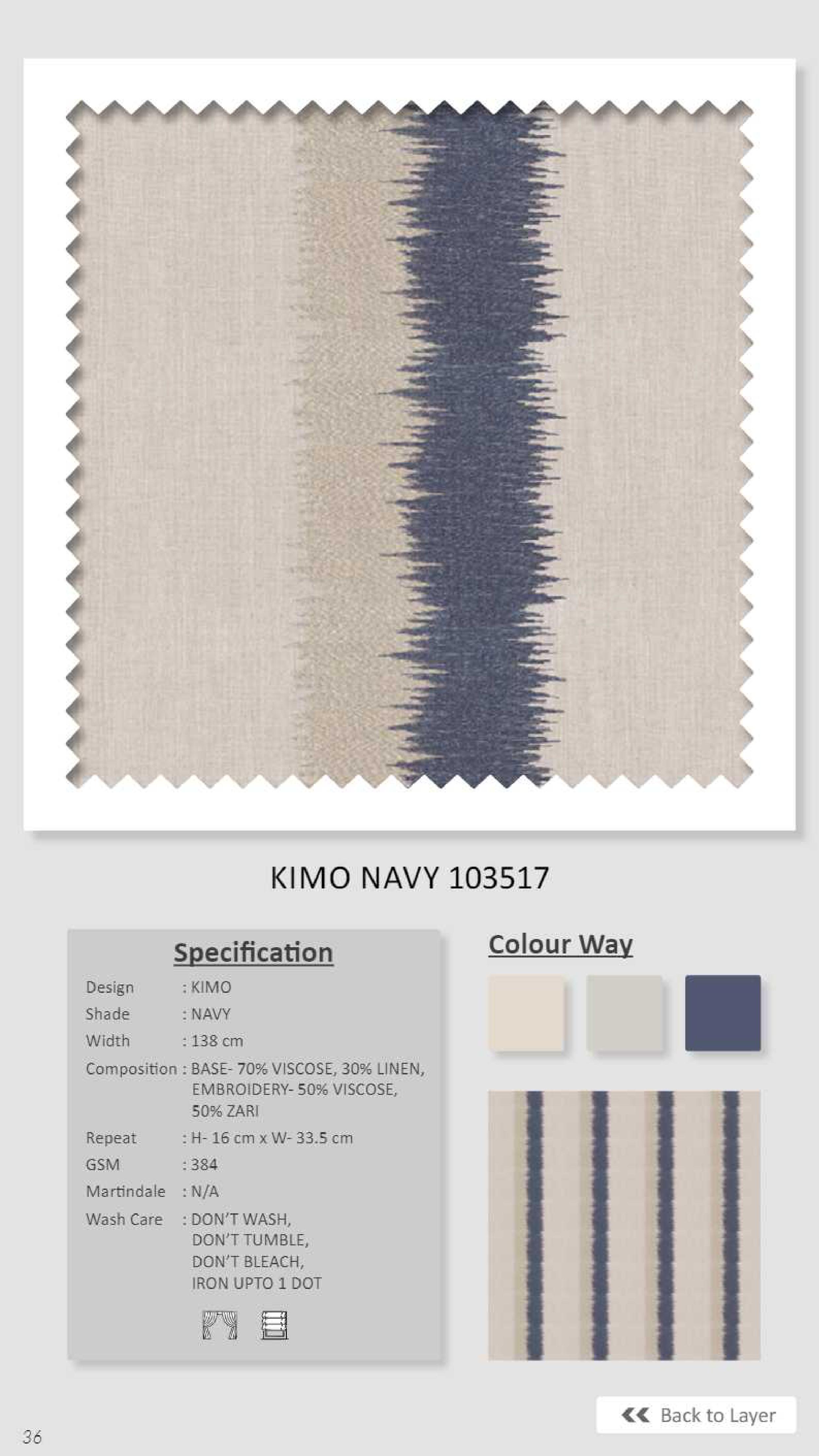 Dale Kimo Navy 103517 Linen Fabric - Premium Quality